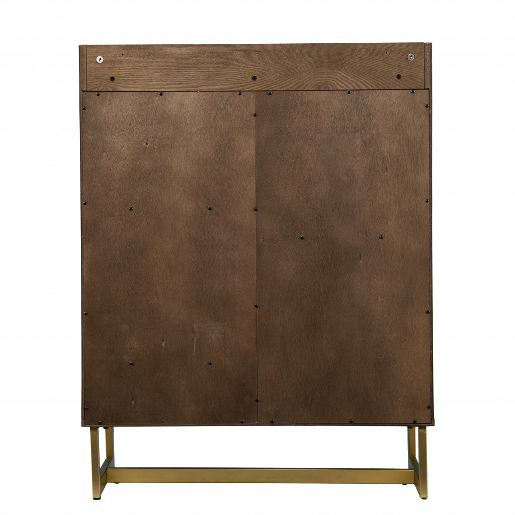 Retro Gold Natural and Faux Marble Wine Cabinet-Cabinets-DECOROLALA
