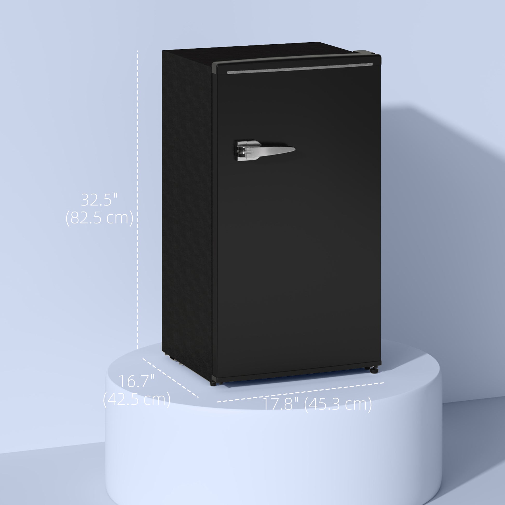 Retro Mini Fridge - 3.1 Cu. Ft. Compact Refrigerator Black-DECOROLALA