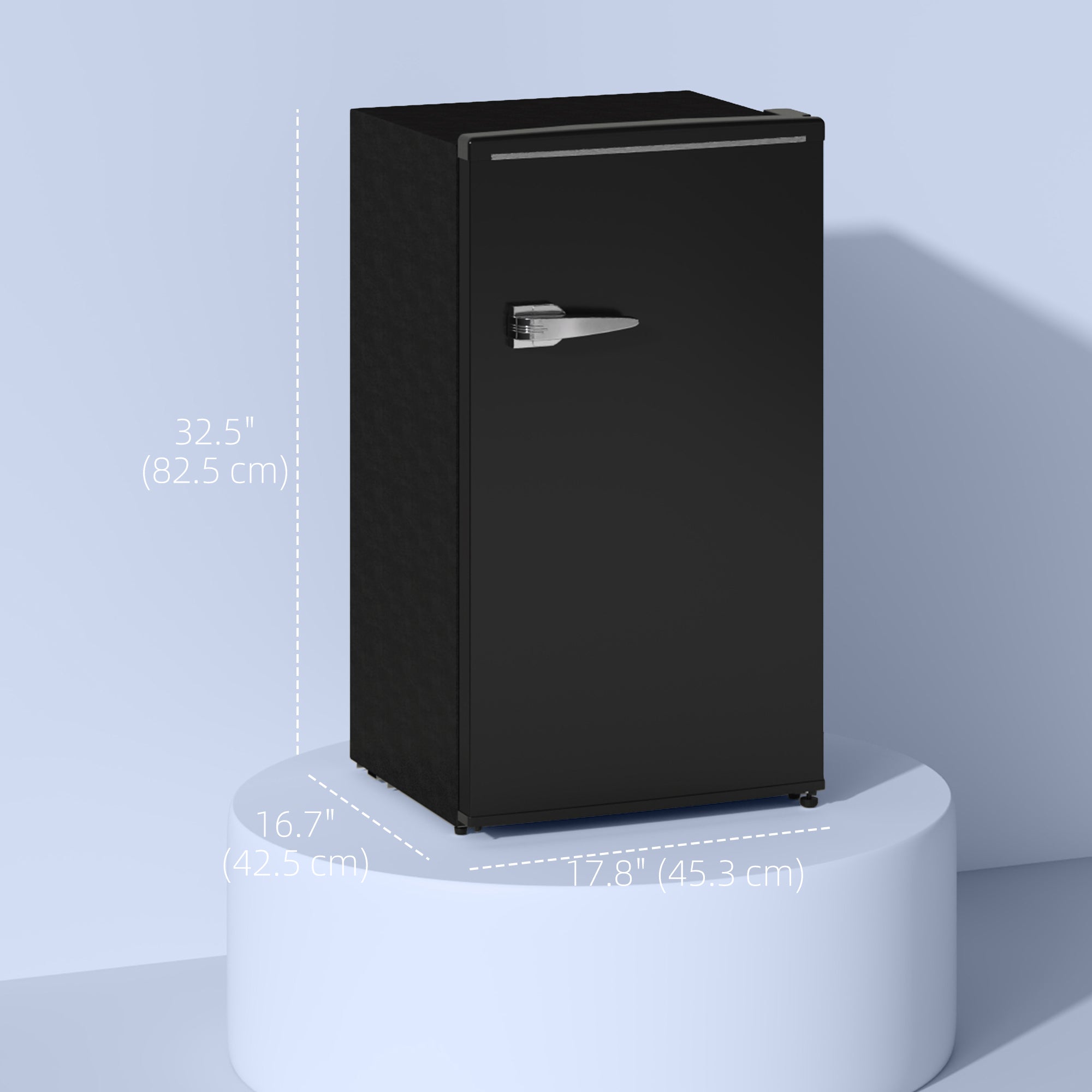 Retro Mini Fridge - 3.1 Cu. Ft. Compact Refrigerator Black-DECOROLALA