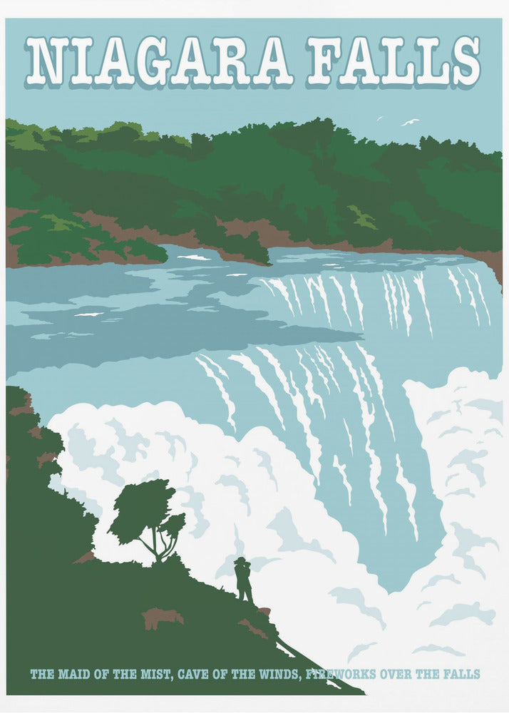 Retrodrome Niagara Falls Travel Print Wall Art-Canvas Print-DECOROLALA