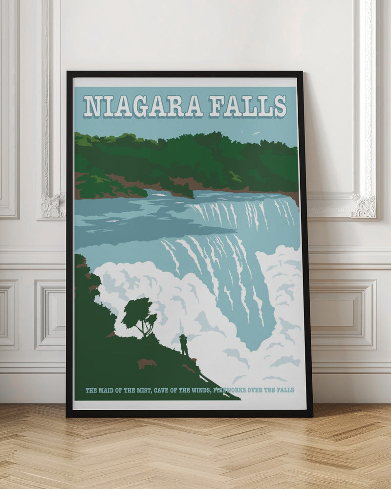 Retrodrome Niagara Falls Travel Print Wall Art-Canvas Print-DECOROLALA