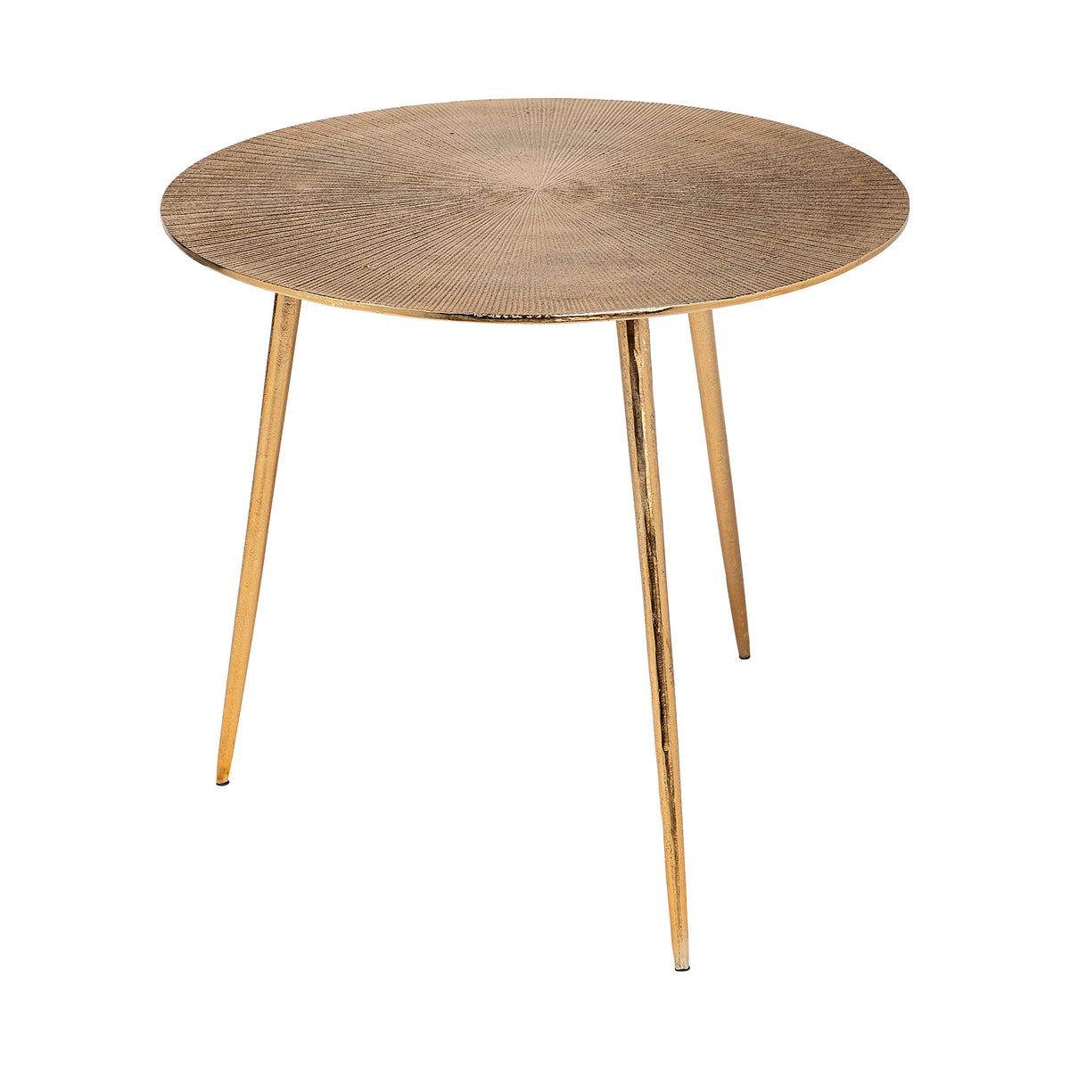 Reva I (Large) 24L x 24W Gold Round Top Cast Aluminum Accent Table-Accent Tables-DECOROLALA
