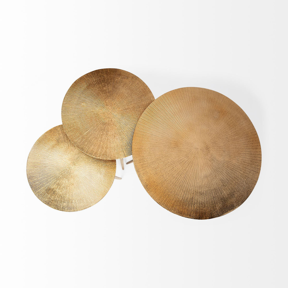 Reva I (Large) 24L x 24W Gold Round Top Cast Aluminum Accent Table-Accent Tables-DECOROLALA