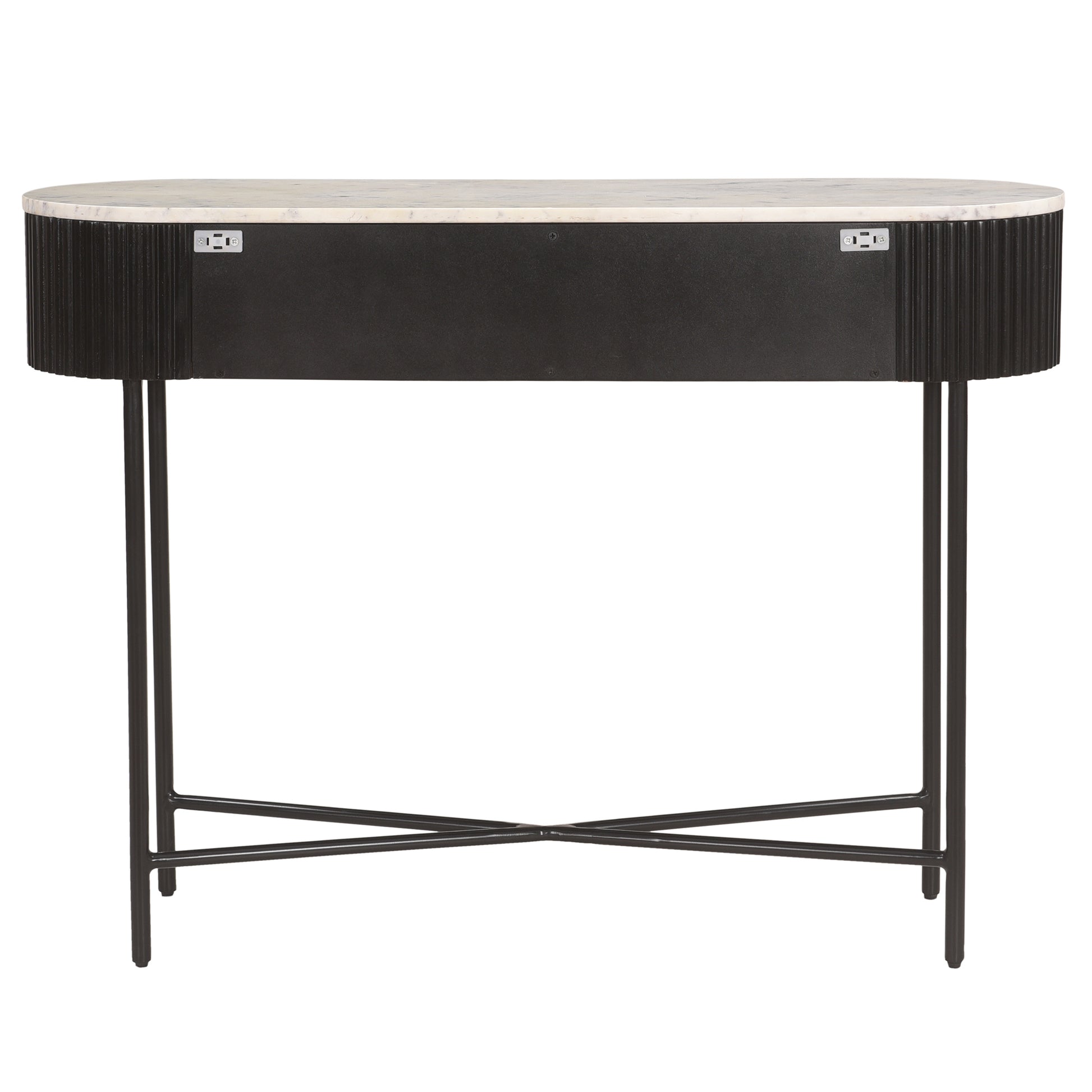 Reyna Console Table - Black Solid Mango Wood with 2 Drawers-Console Table-DECOROLALA