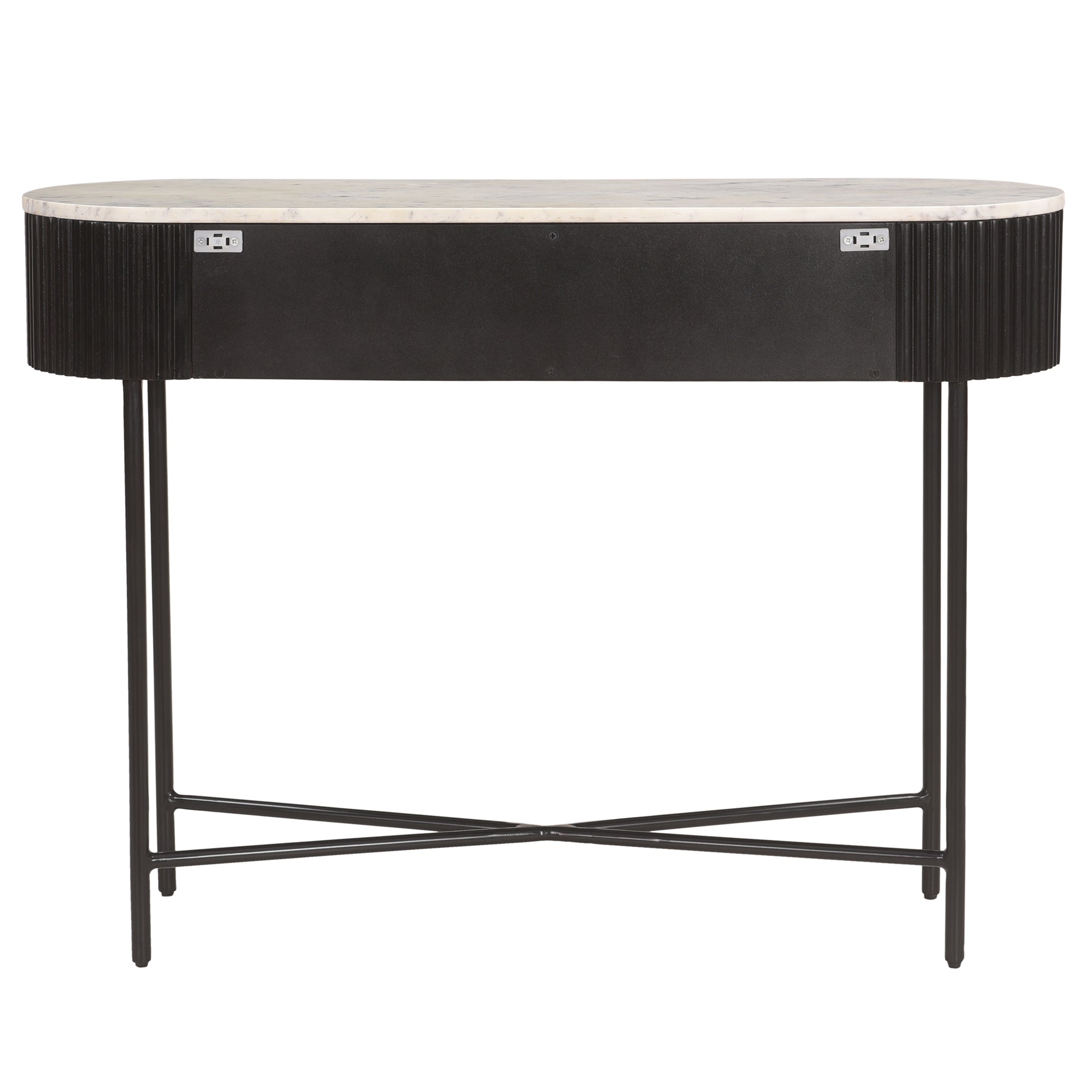 Reyna Console Table - Black Solid Mango Wood with 2 Drawers-Console Table-DECOROLALA