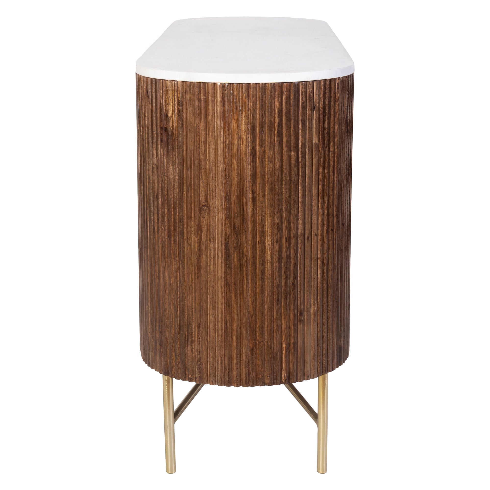Reyna Sideboard - Walnut Mango Wood with Marble Top-Sideboards-DECOROLALA