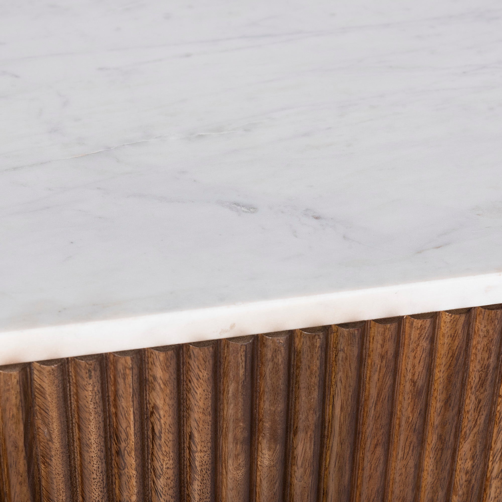 Reyna Sideboard - Walnut Mango Wood with Marble Top-Sideboards-DECOROLALA