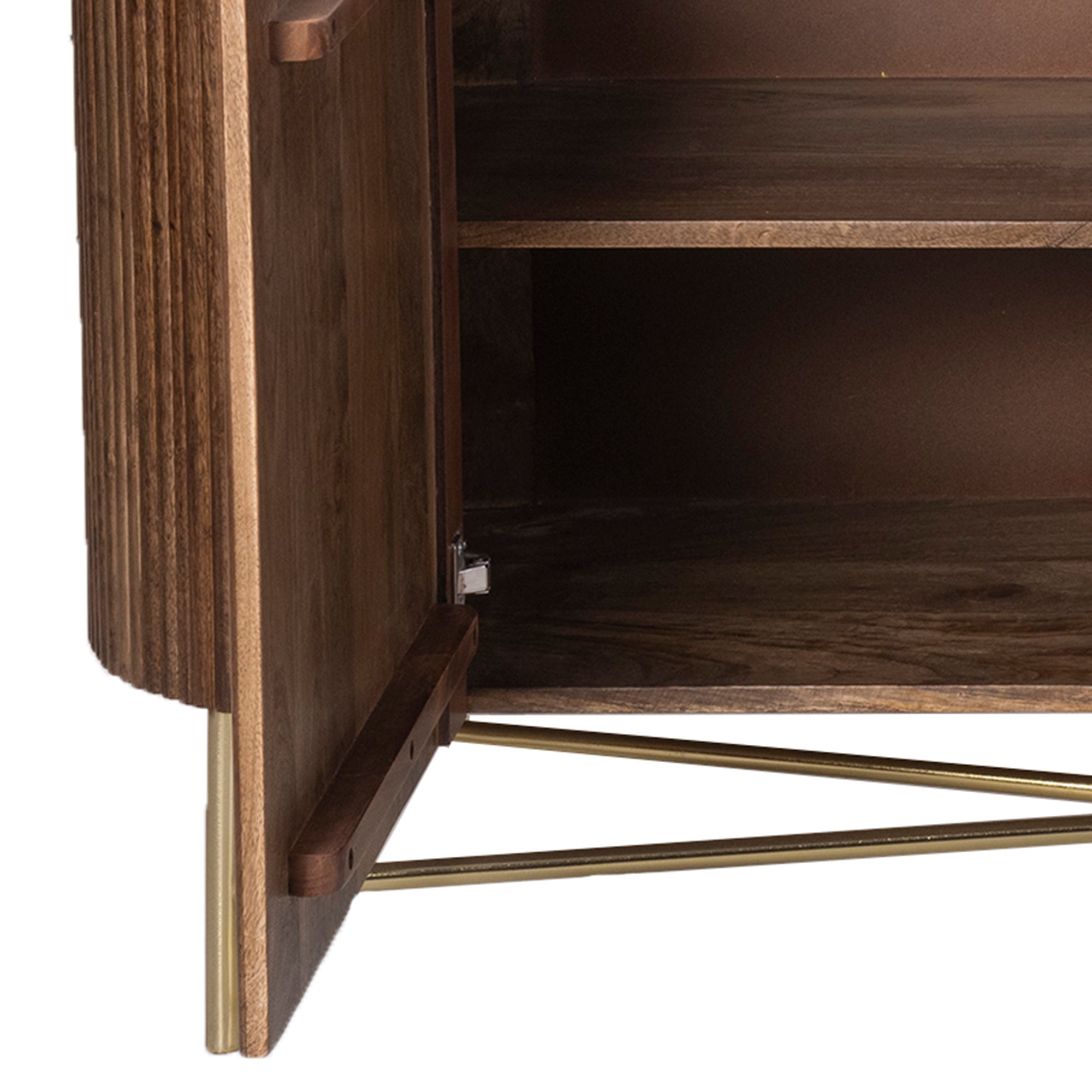 Reyna Sideboard - Walnut Mango Wood with Marble Top-Sideboards-DECOROLALA