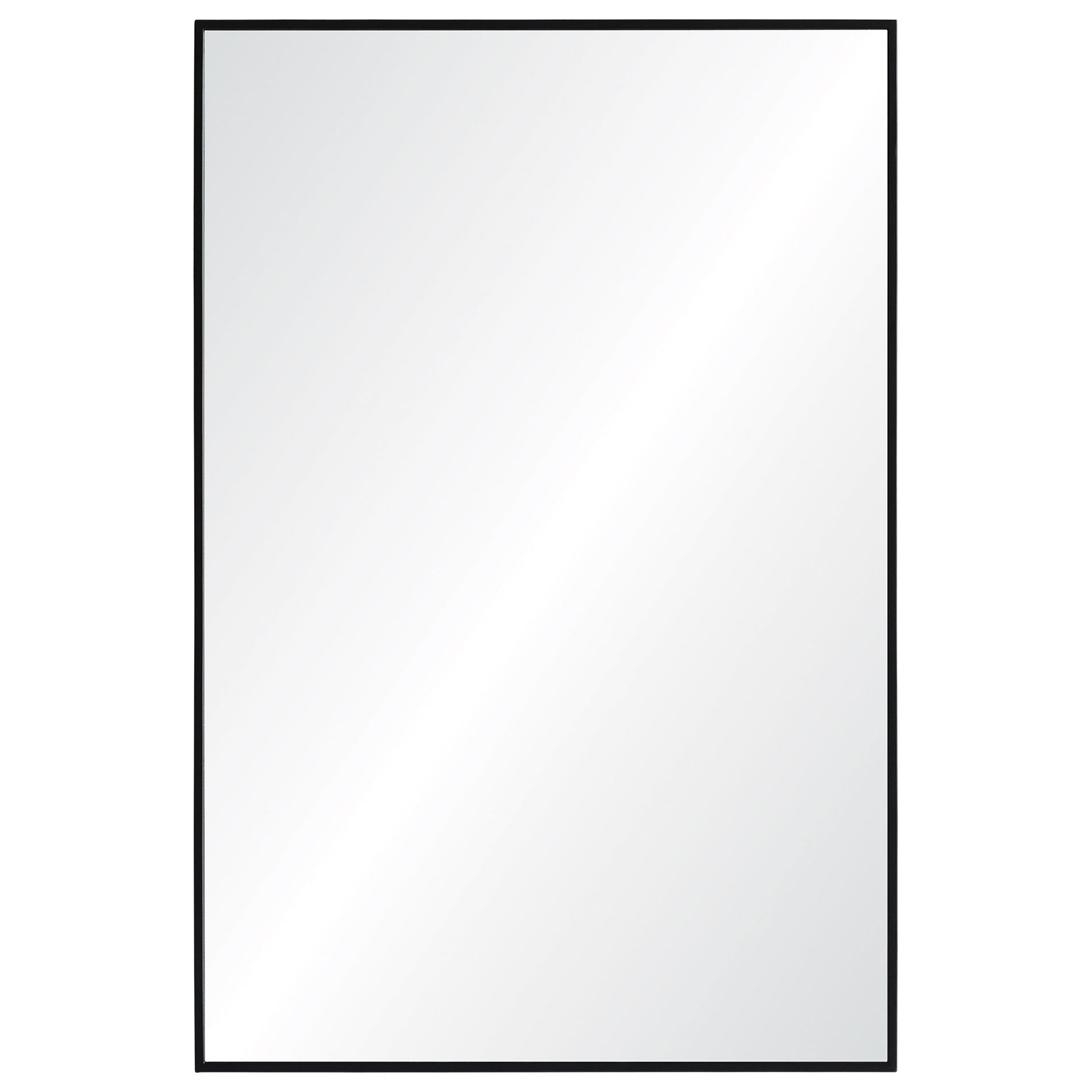 Reynolds 35.5" Tall Rectangle Wall Mirror, Black-Mirror-DECOROLALA