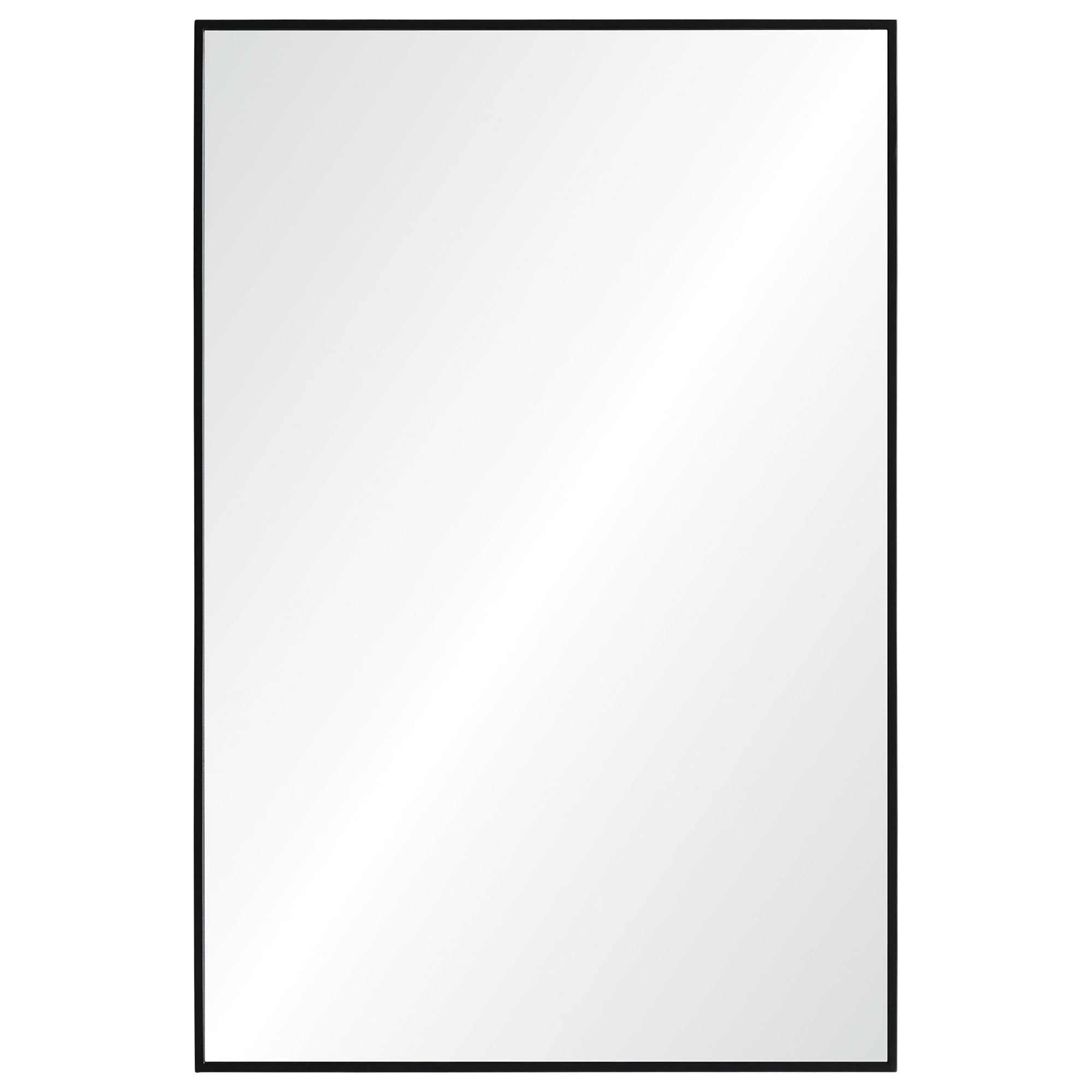 Reynolds 35.5" Tall Rectangle Wall Mirror, Black-Mirror-DECOROLALA
