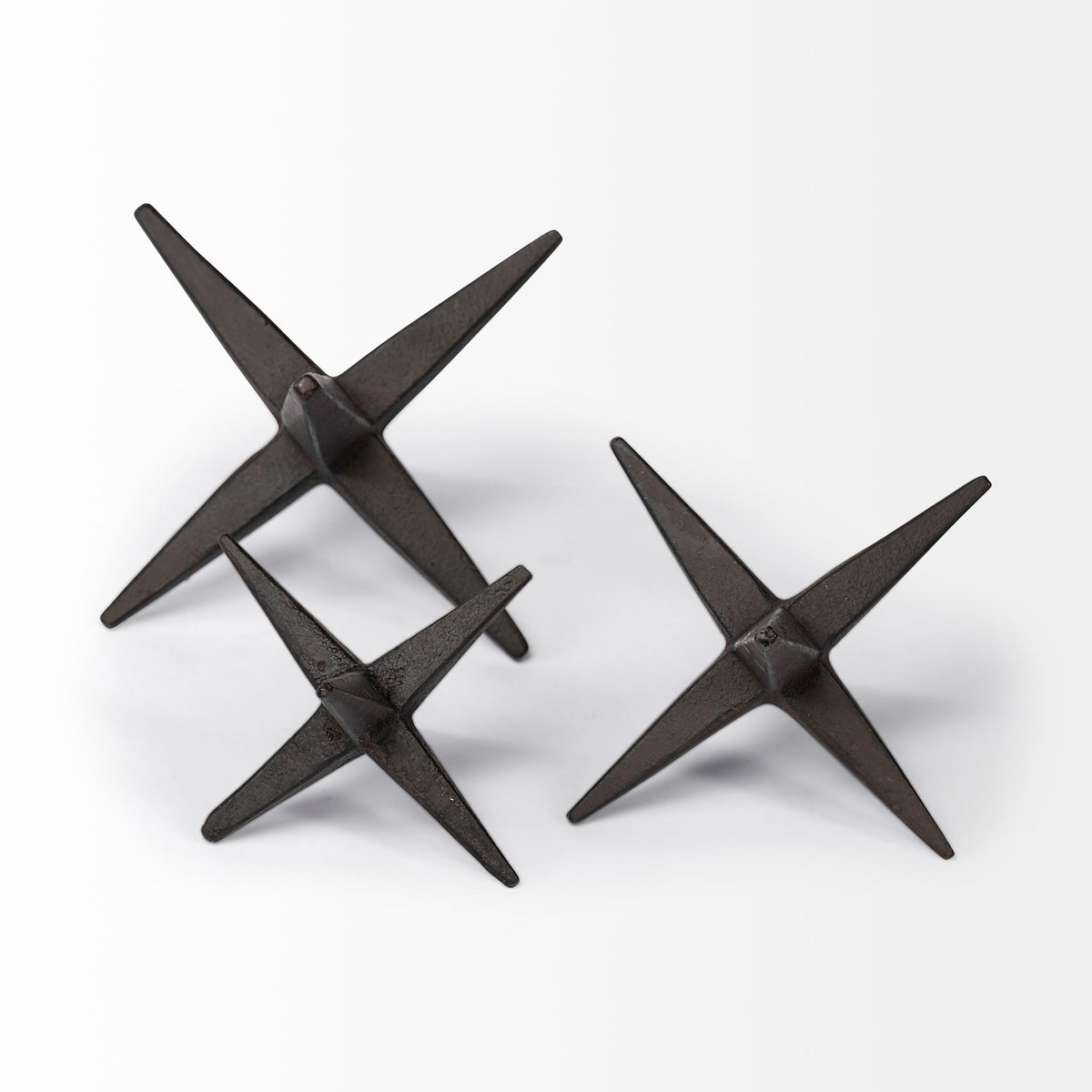 Rhea Cast Iron Decorative Jacks - Set of 3 Matte Black-Objects-DECOROLALA