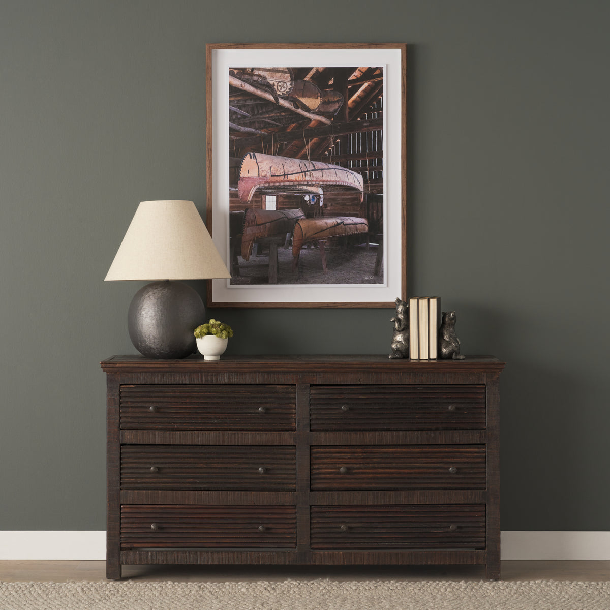 Rhett Reclaimed Wood 6 Drawer Cabinet-Sideboards & Buffets-DECOROLALA