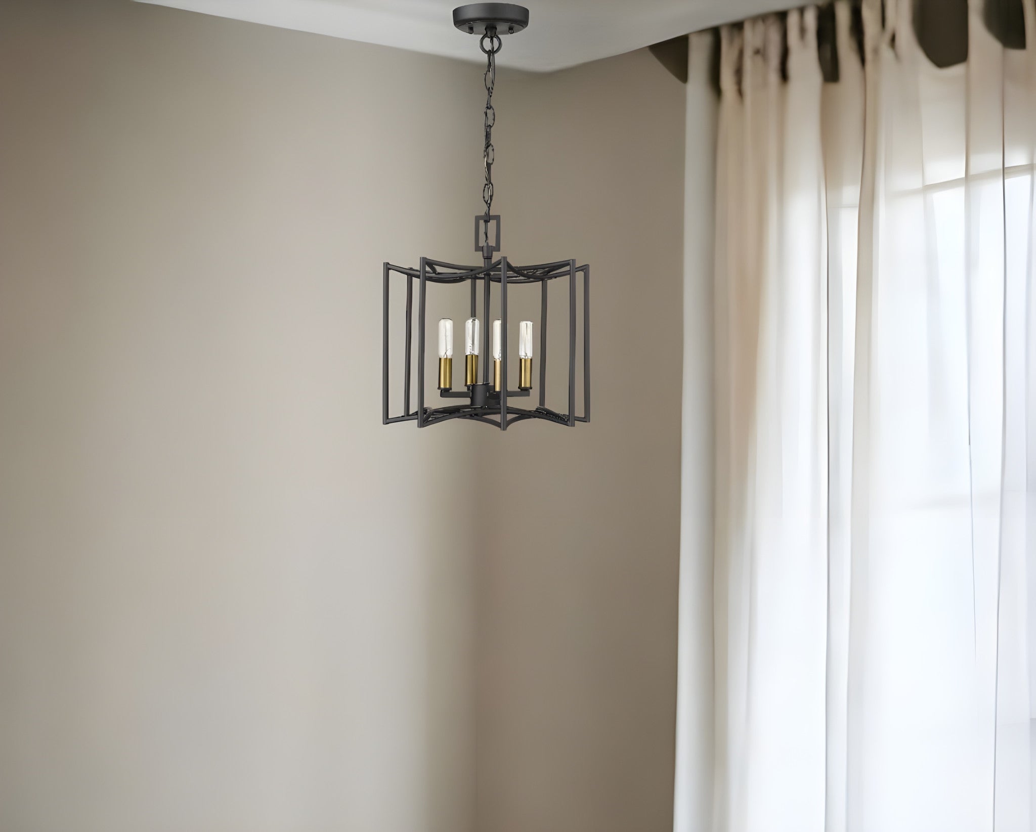 Rhian 4-Light Matte Black Pendant-Pendants-Hanging Lights-DECOROLALA