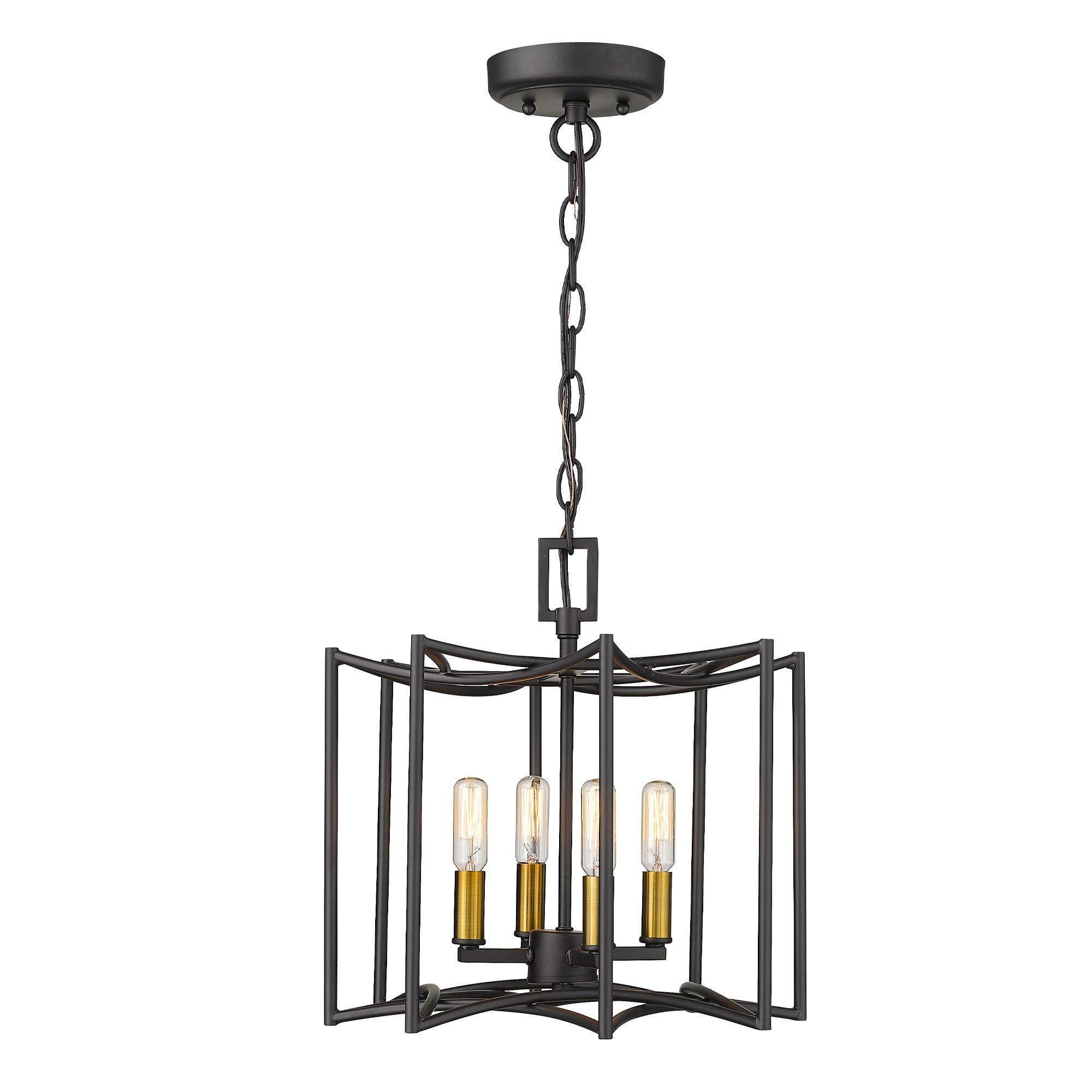 Rhian 4-Light Matte Black Pendant-Pendants-Hanging Lights-DECOROLALA