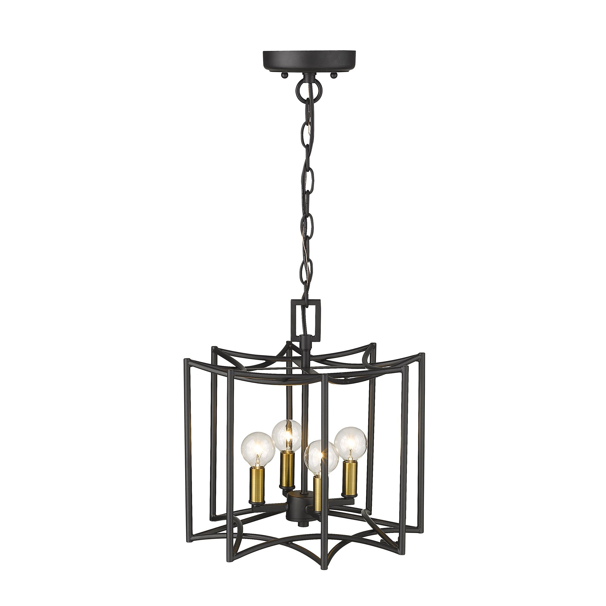 Rhian 4-Light Matte Black Pendant-Pendants-Hanging Lights-DECOROLALA