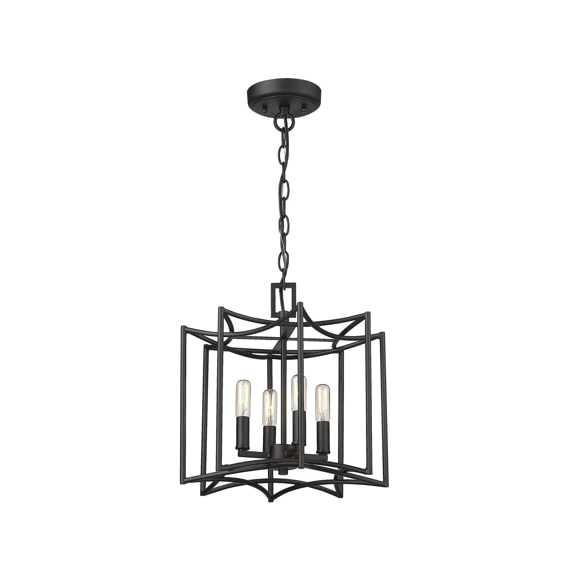 Rhian 4-Light Matte Black Pendant-Pendants-Hanging Lights-DECOROLALA