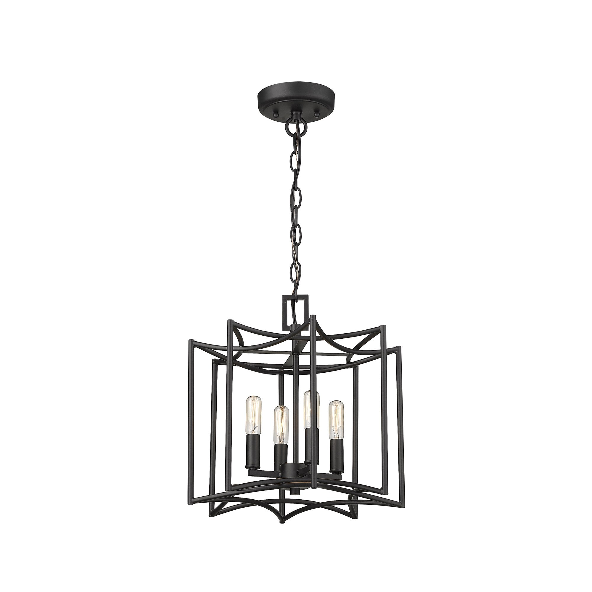 Rhian 4-Light Matte Black Pendant-Pendants-Hanging Lights-DECOROLALA
