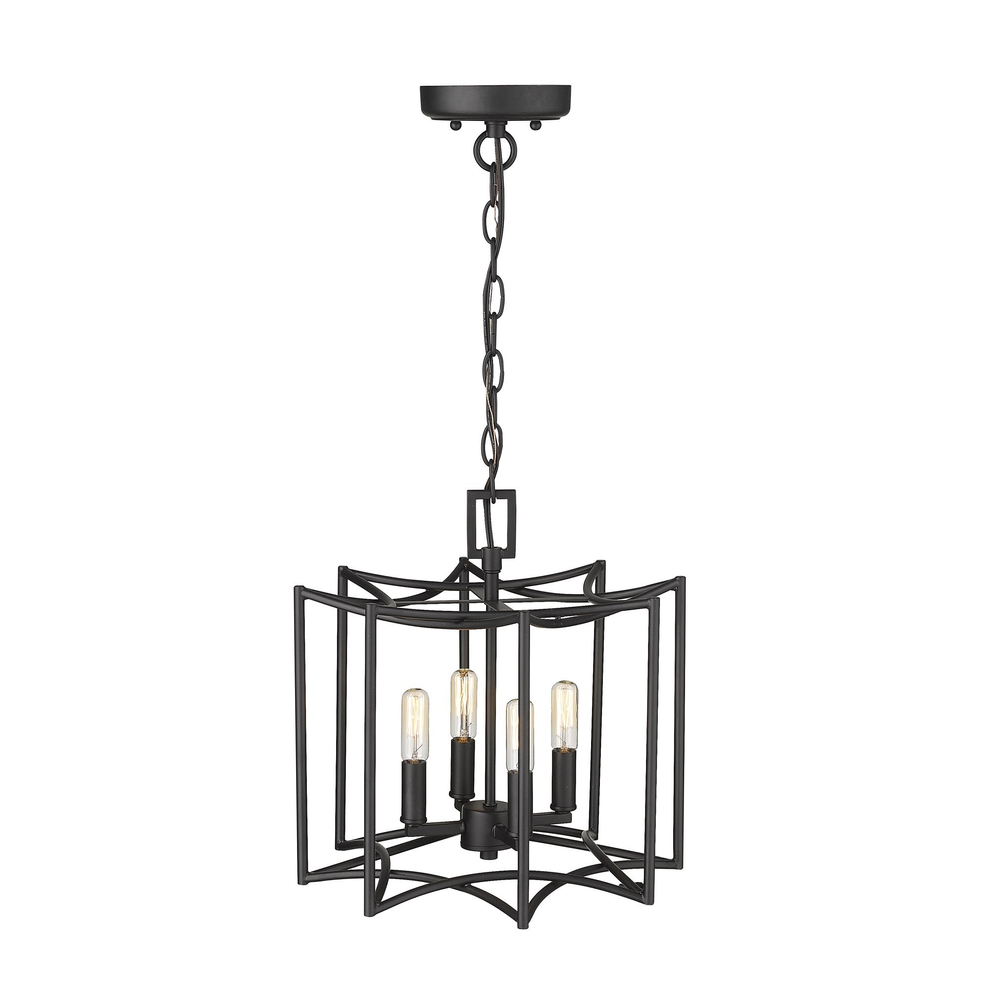 Rhian 4-Light Matte Black Pendant-Pendants-Hanging Lights-DECOROLALA