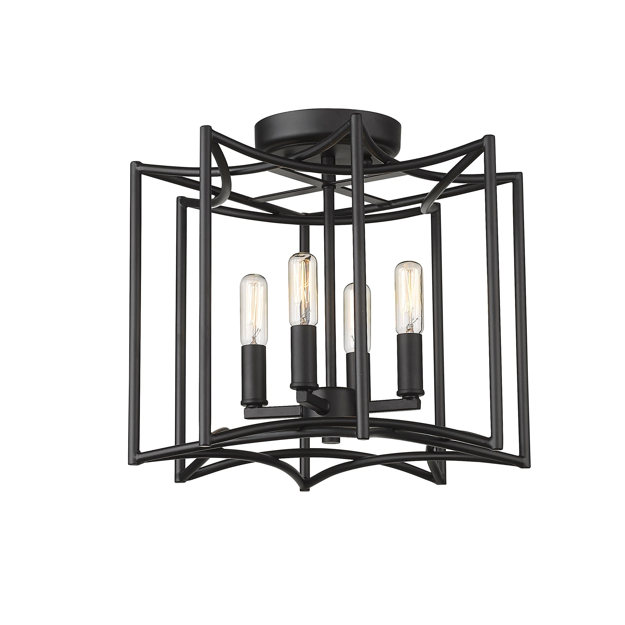 Rhian 4-Light Matte Black Pendant-Pendants-Hanging Lights-DECOROLALA