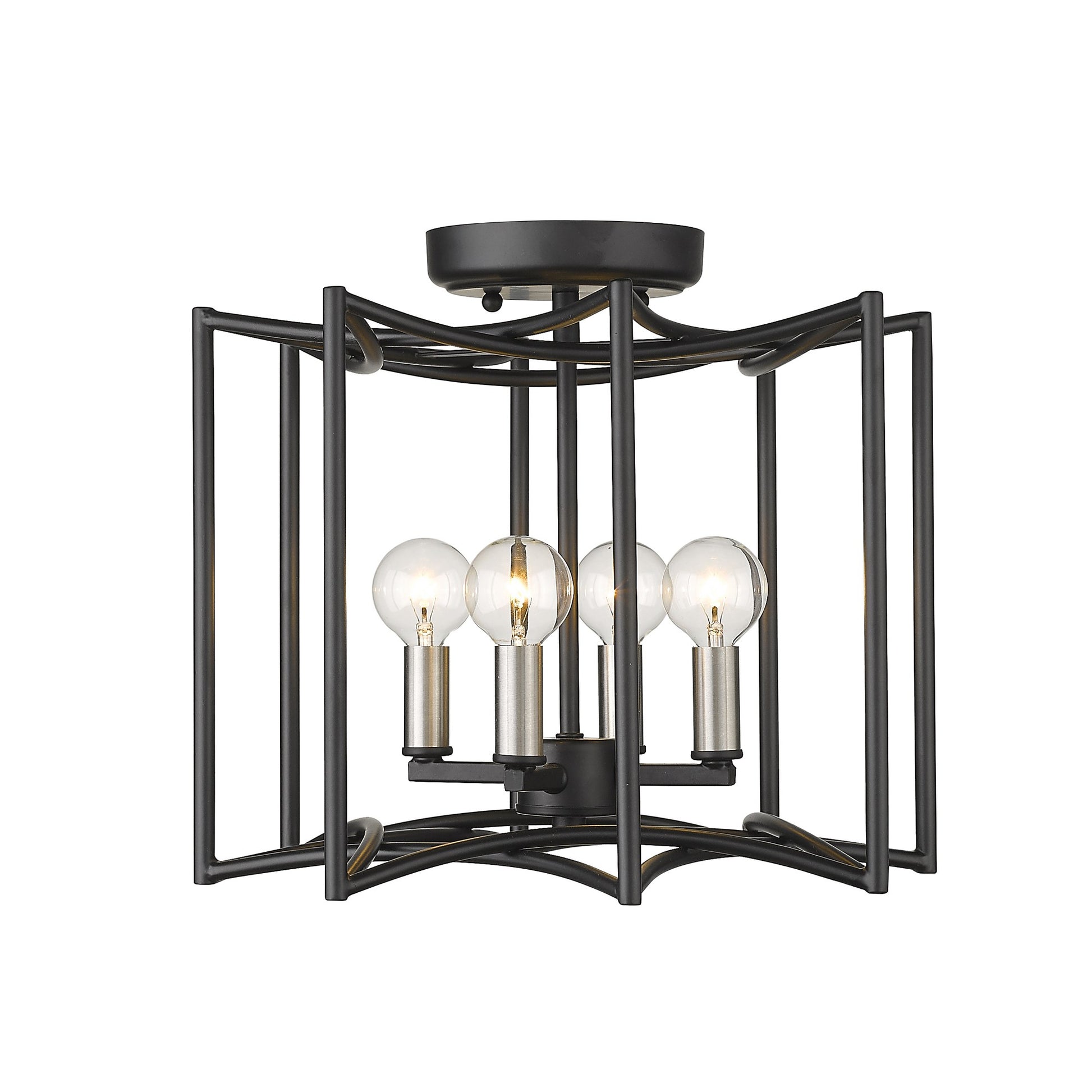Rhian 4-Light Matte Black Pendant-Pendants-Hanging Lights-DECOROLALA