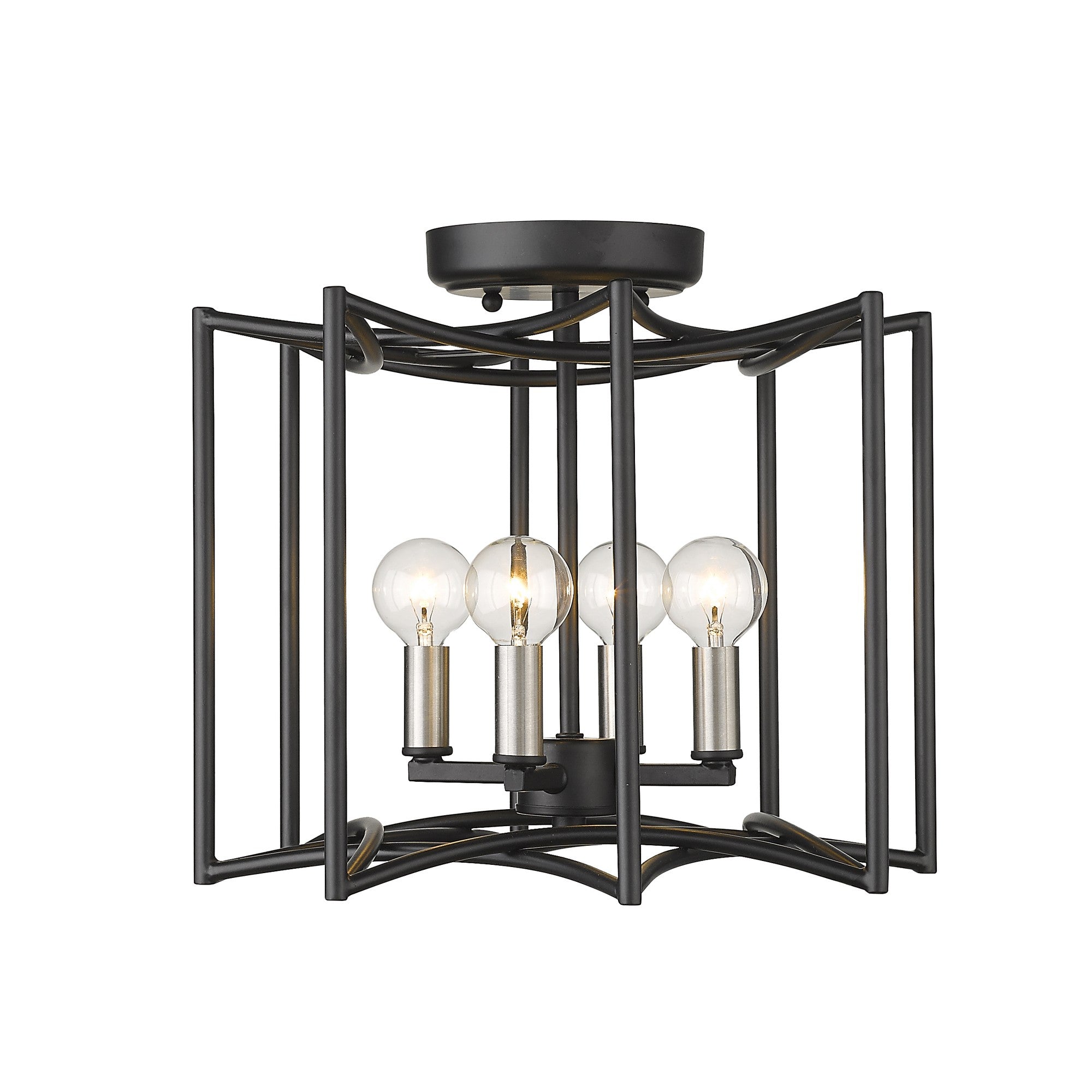 Rhian 4-Light Matte Black Pendant-Pendants-Hanging Lights-DECOROLALA