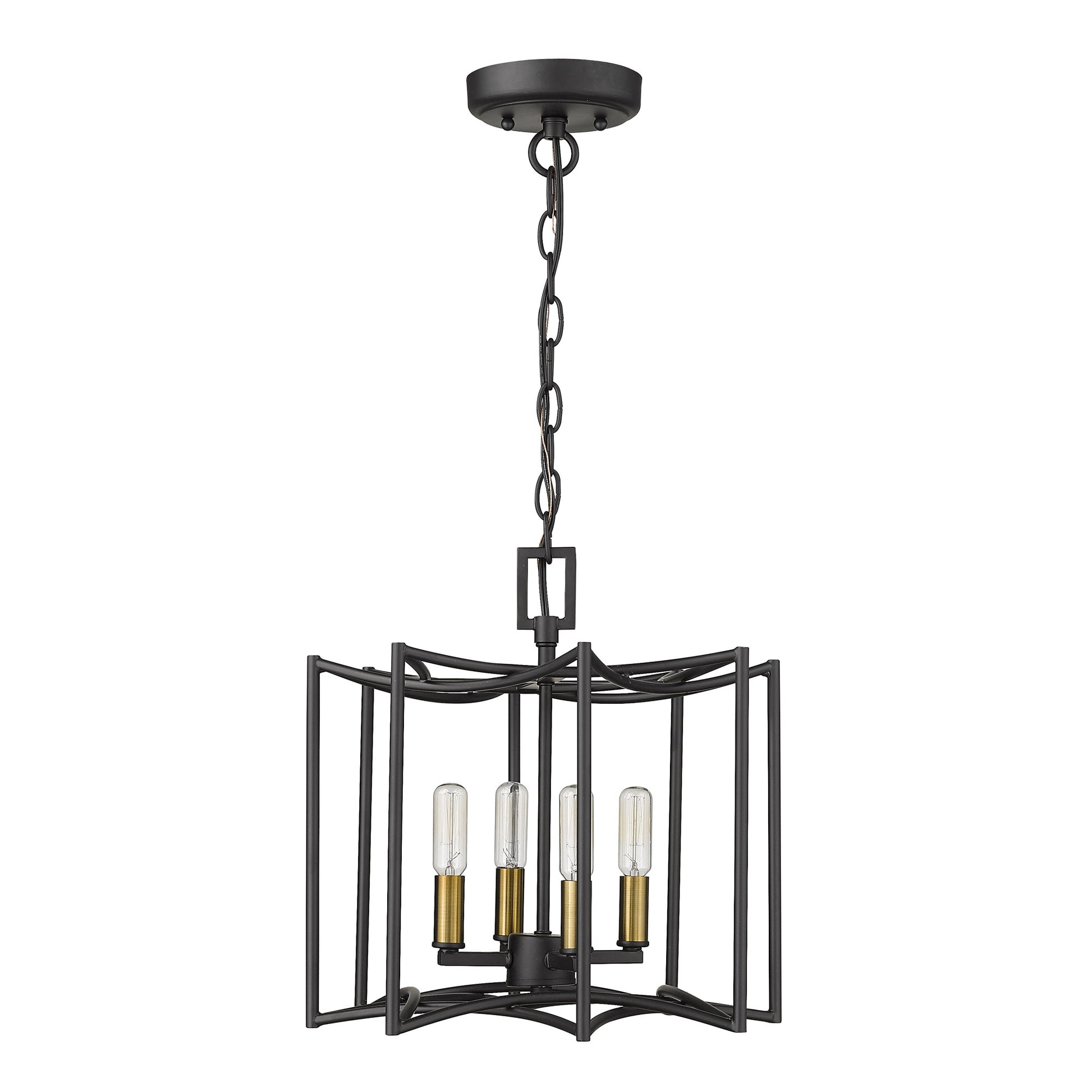 Rhian 4-Light Matte Black Pendant-Pendants-Hanging Lights-DECOROLALA