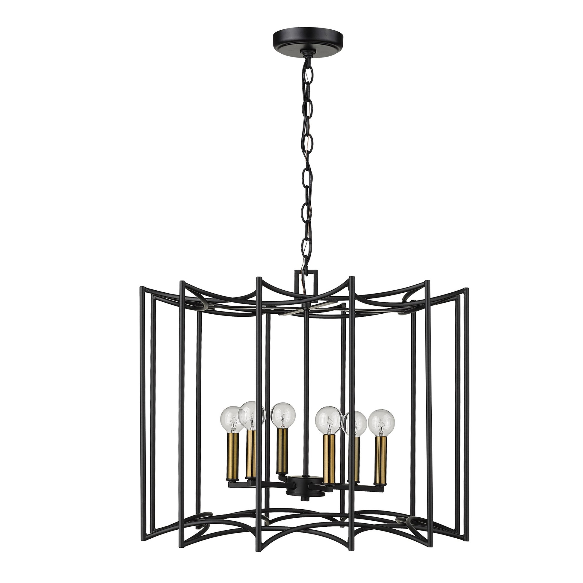 Rhian 8-Light Matte Black Pendant-Pendants-Hanging Lights-DECOROLALA