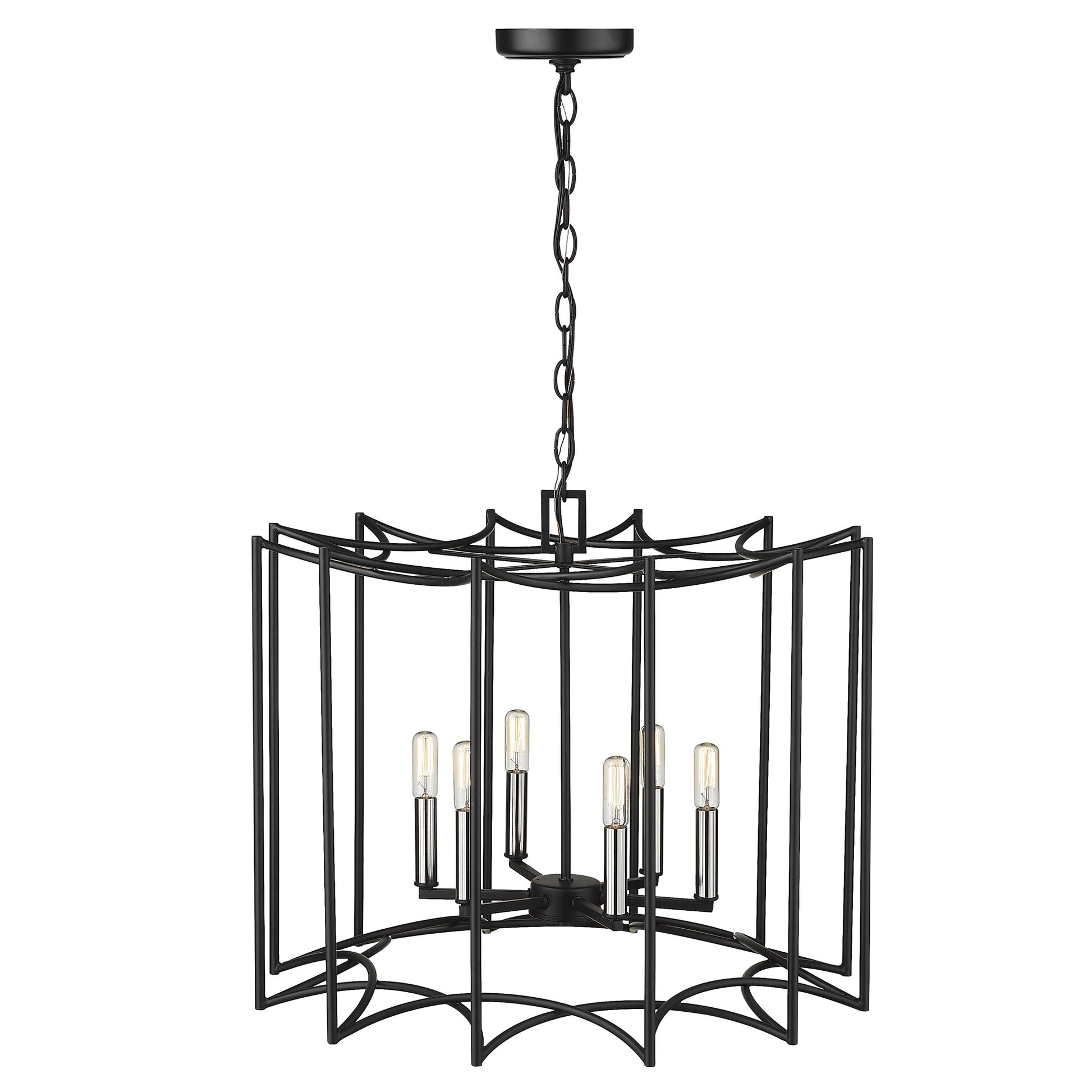 Rhian 8-Light Matte Black Pendant-Pendants-Hanging Lights-DECOROLALA