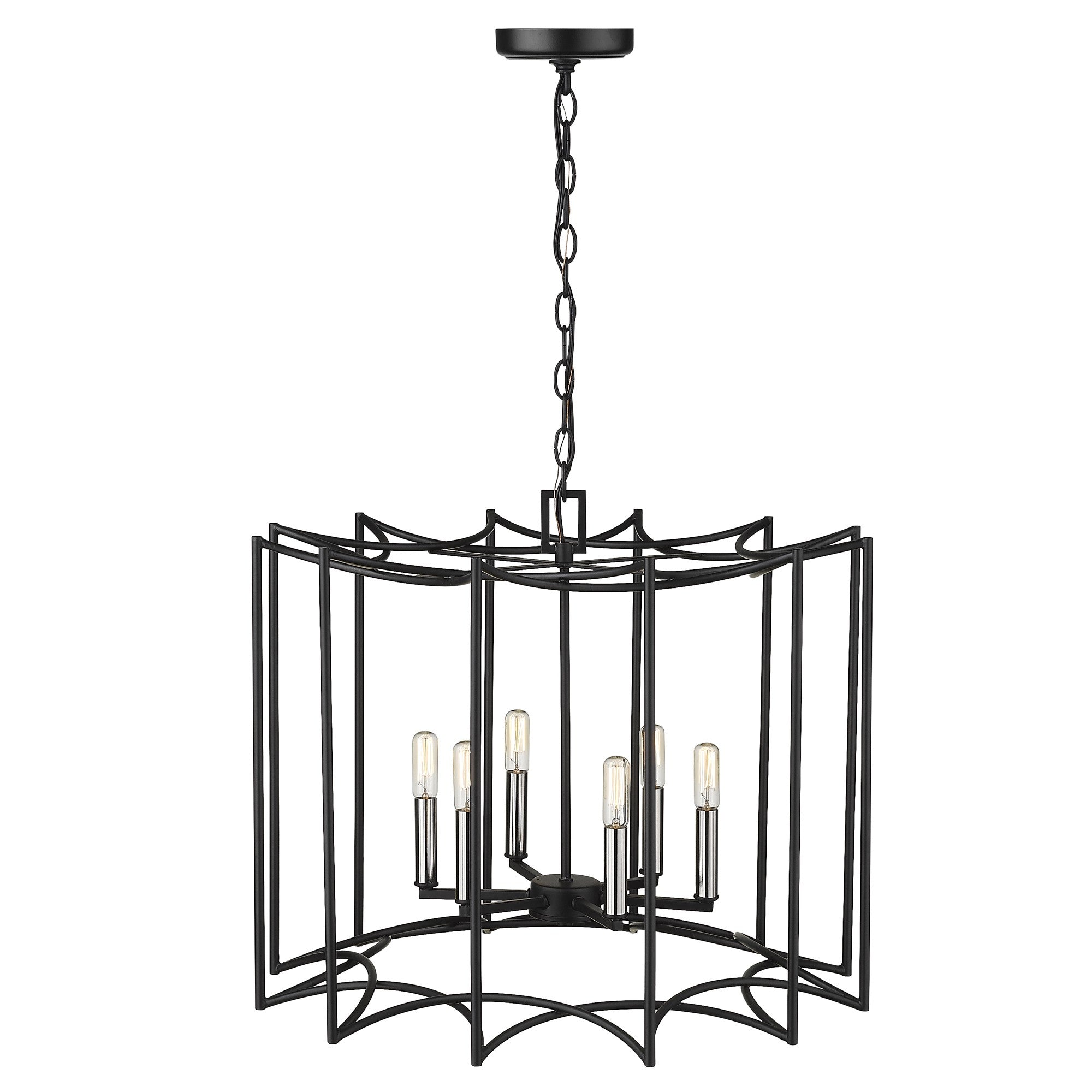 Rhian 8-Light Matte Black Pendant-Pendants-Hanging Lights-DECOROLALA