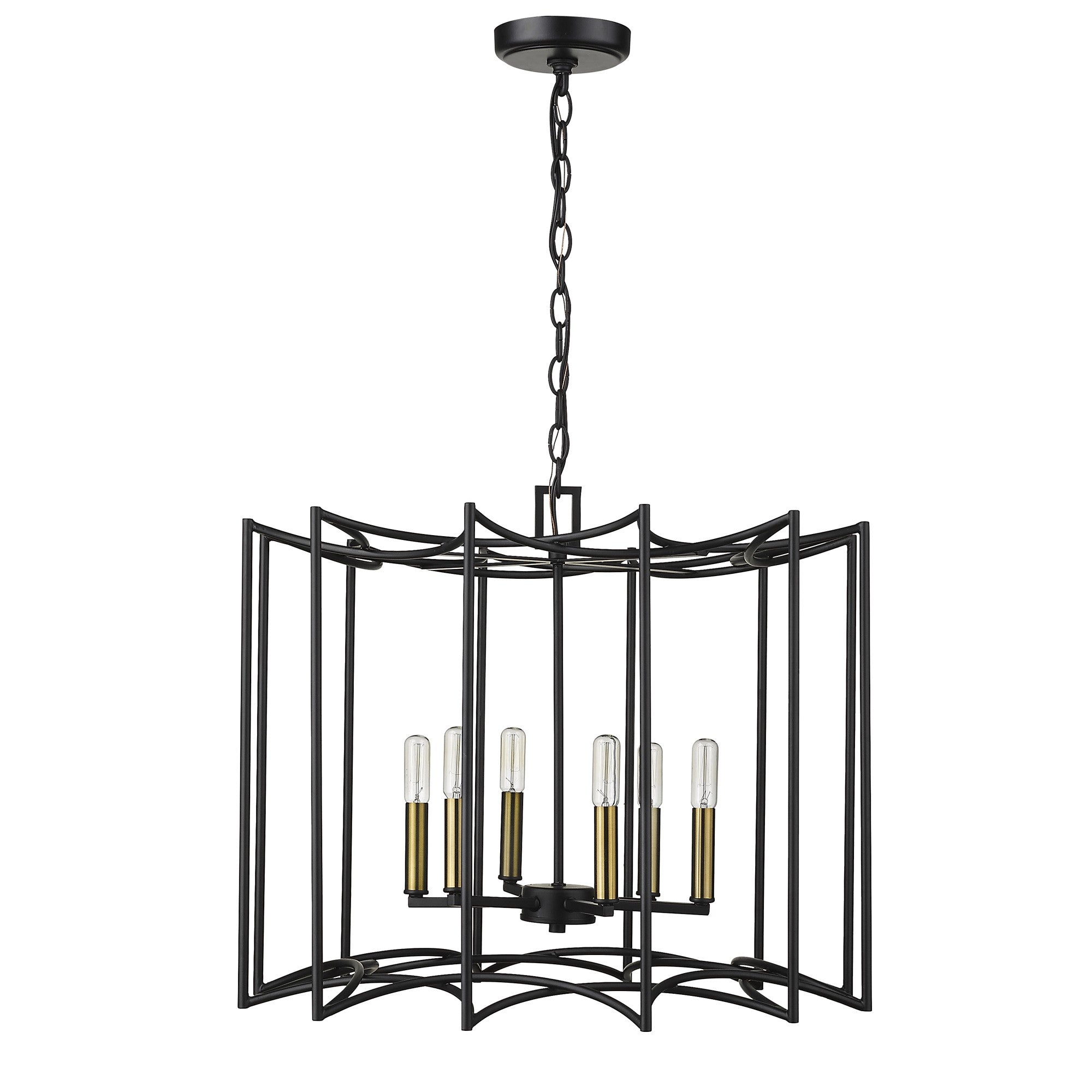 Rhian 8-Light Matte Black Pendant-Pendants-Hanging Lights-DECOROLALA