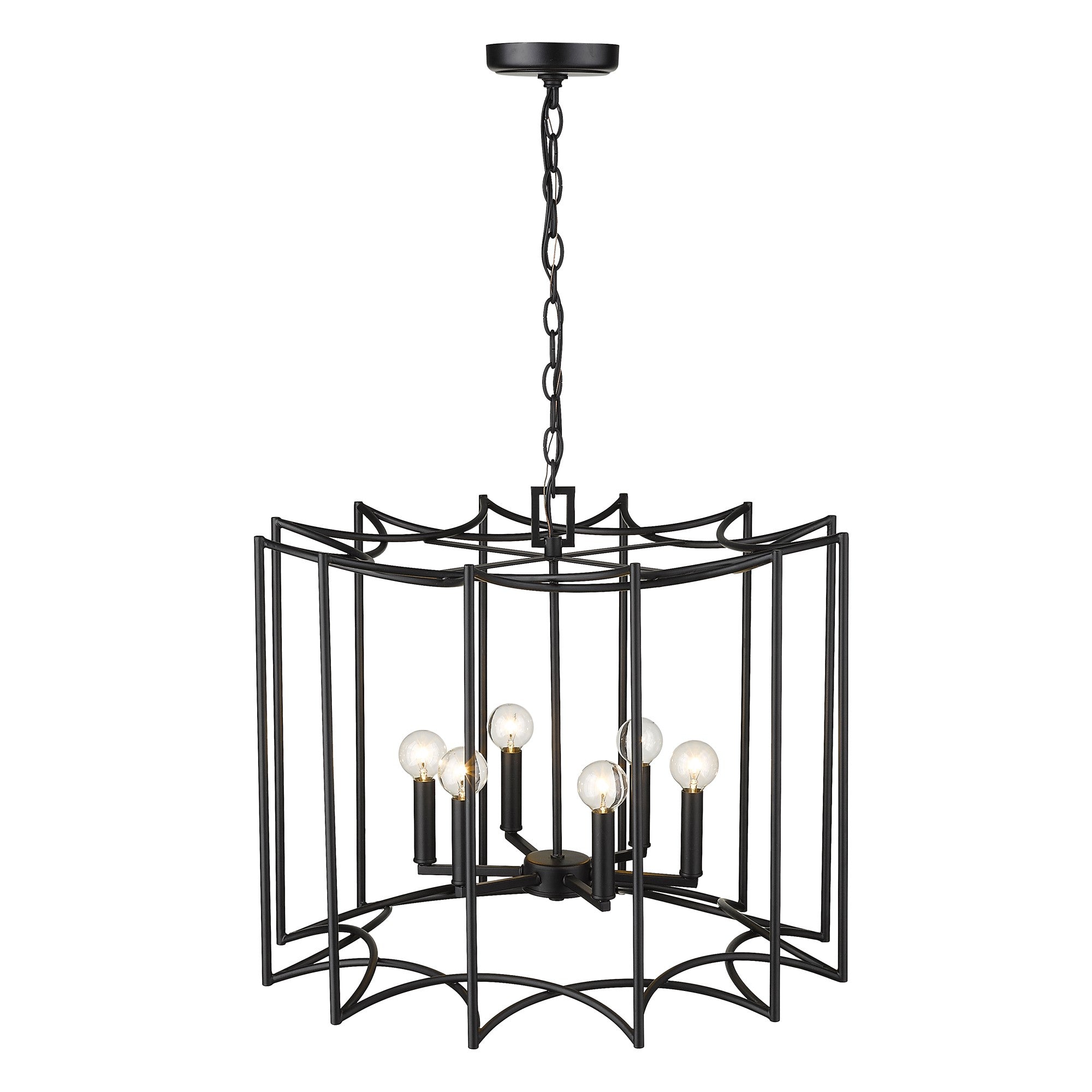 Rhian 8-Light Matte Black Pendant-Pendants-Hanging Lights-DECOROLALA