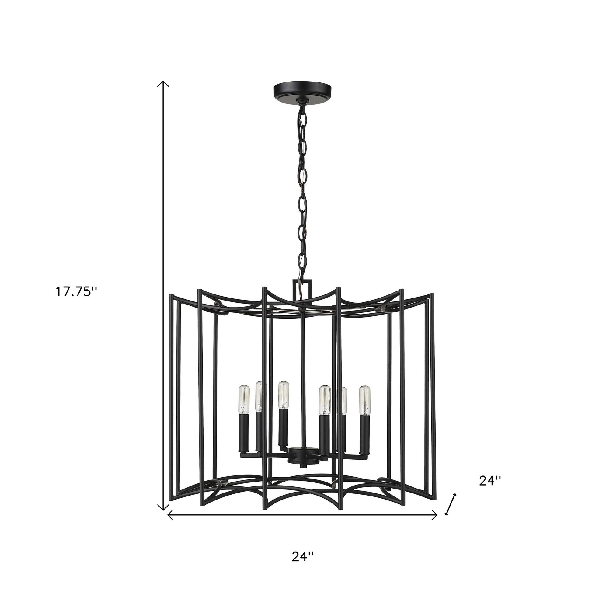 Rhian 8-Light Matte Black Pendant-Pendants-Hanging Lights-DECOROLALA