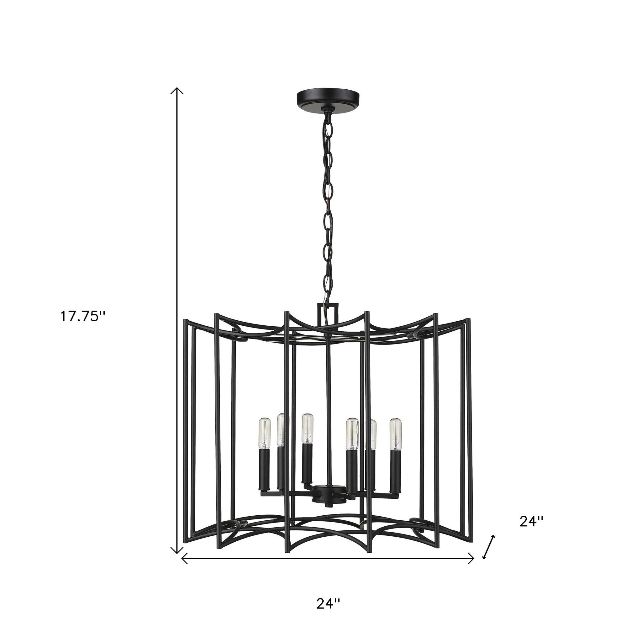 Rhian 8-Light Matte Black Pendant-Pendants-Hanging Lights-DECOROLALA