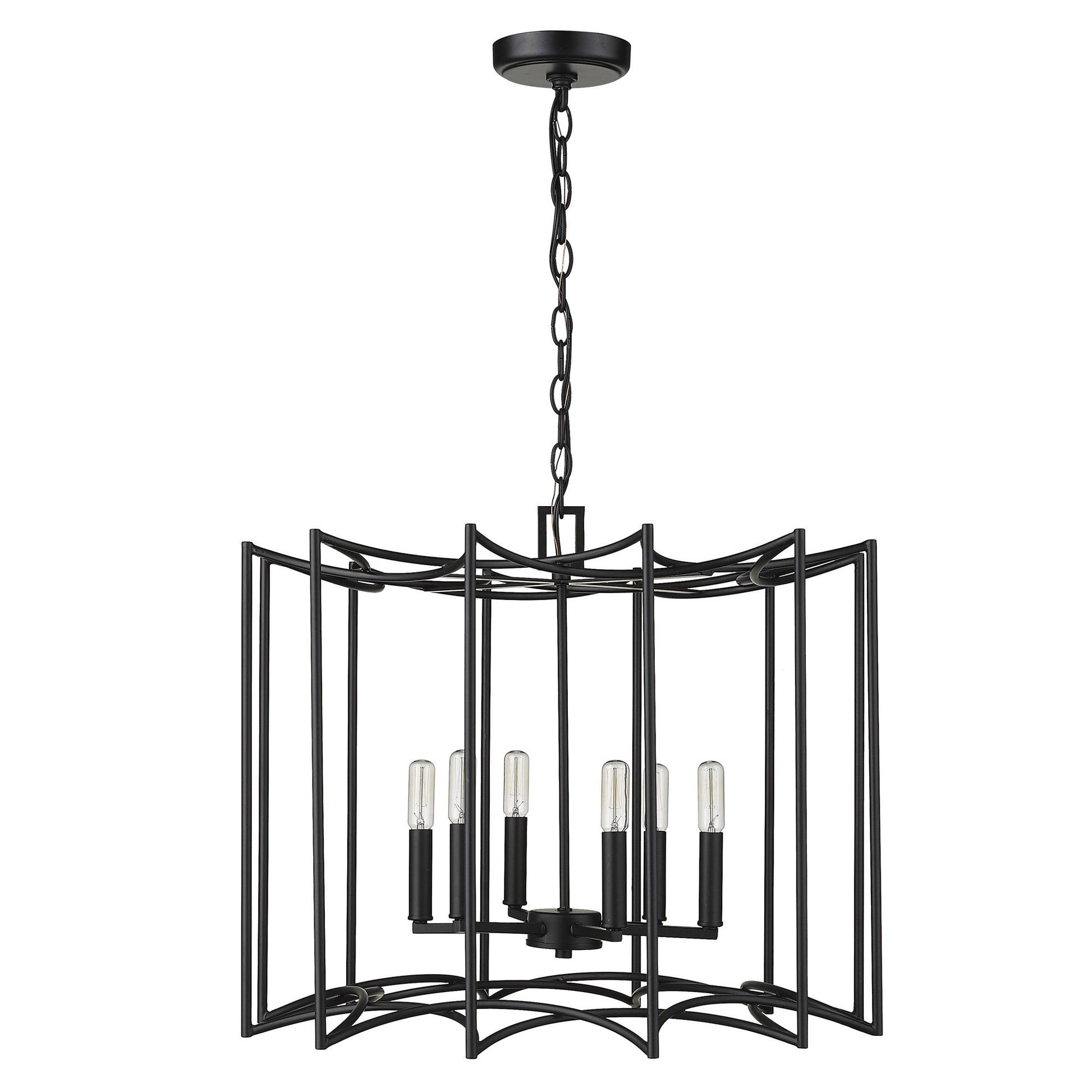 Rhian 8-Light Matte Black Pendant-Pendants-Hanging Lights-DECOROLALA