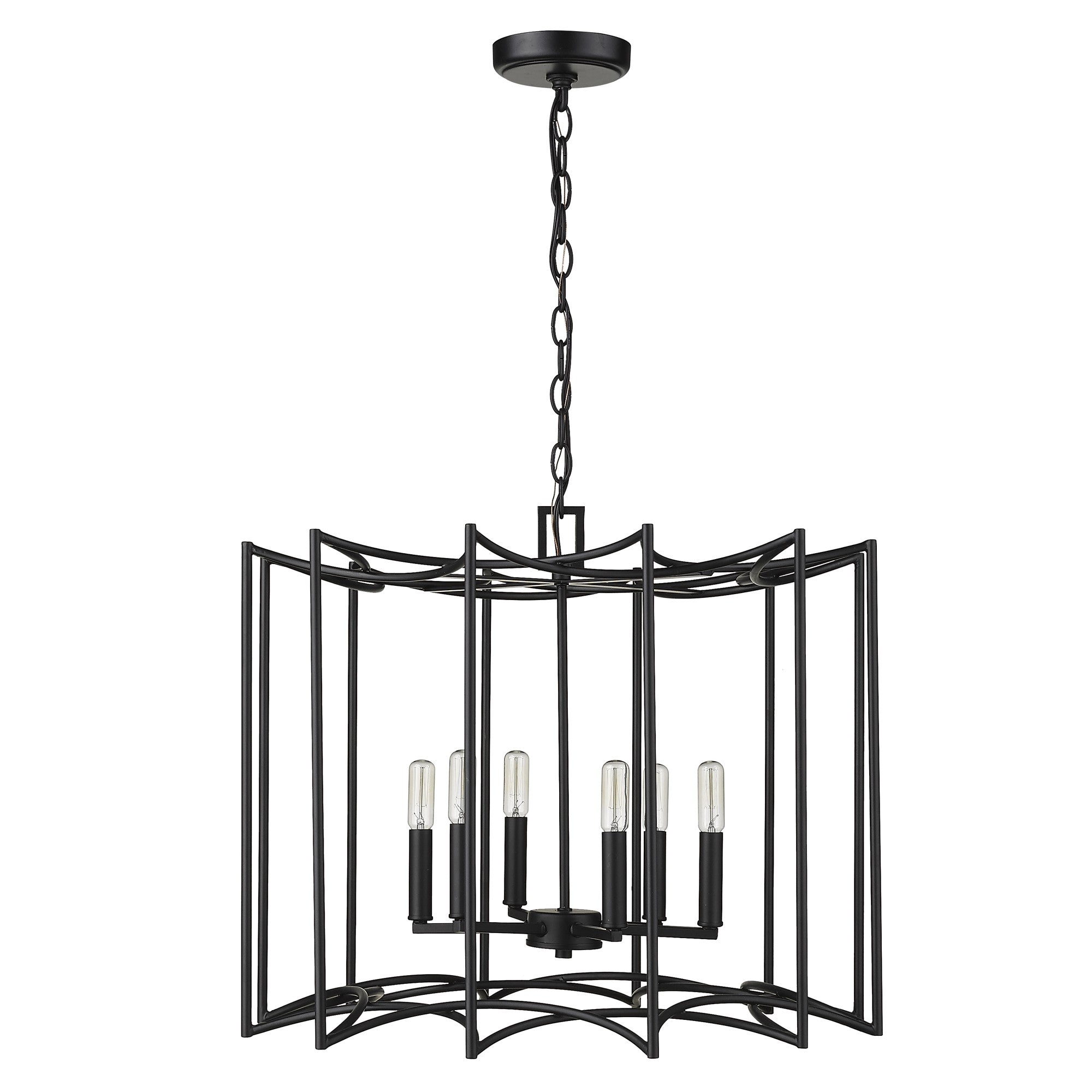 Rhian 8-Light Matte Black Pendant-Pendants-Hanging Lights-DECOROLALA