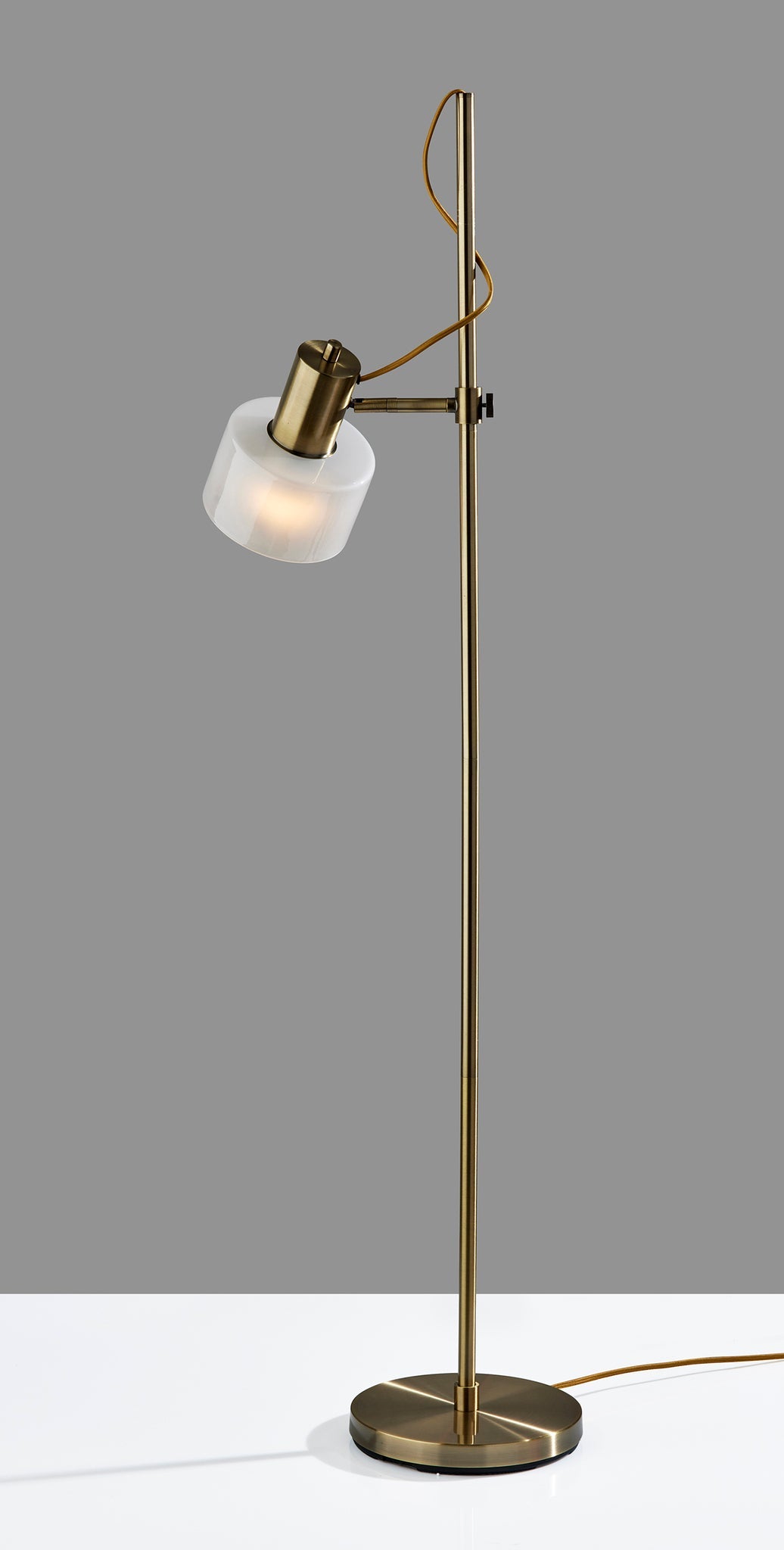Rhodes Floor Lamp - Antique Brass 56"-Lighting-DECOROLALA