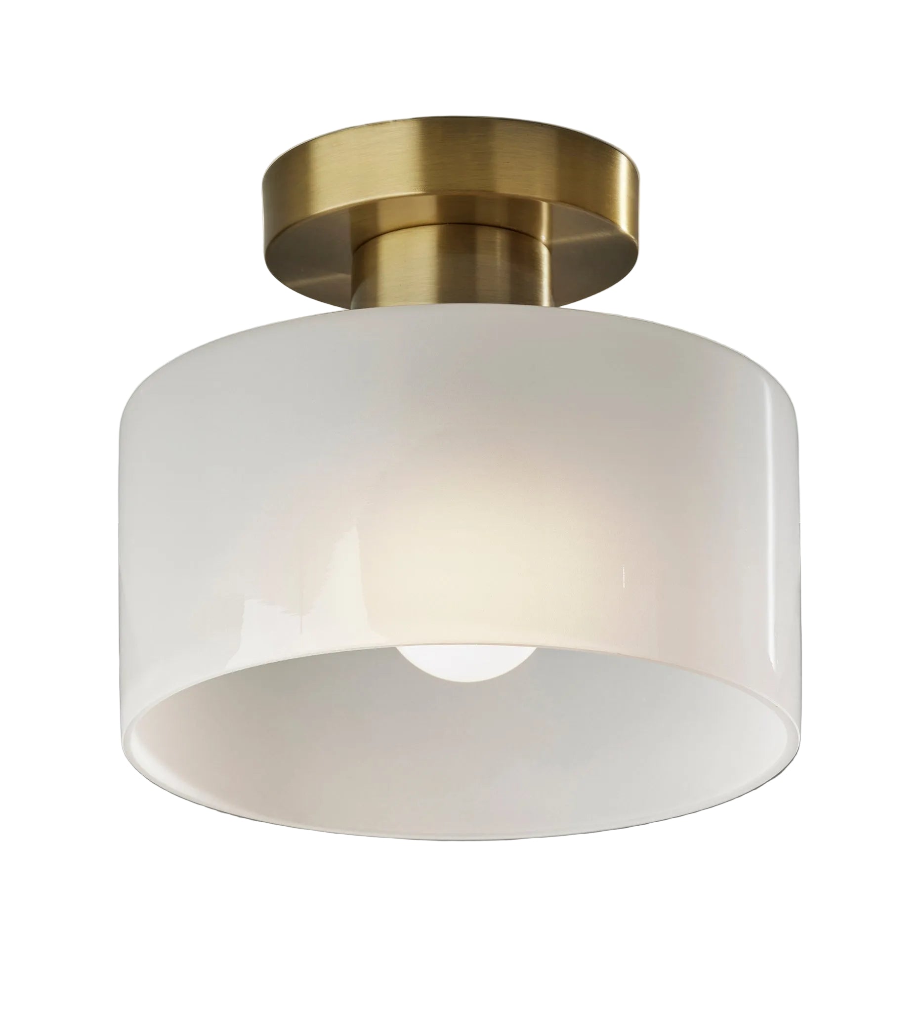 Rhodes Flush Mount - Antique Brass 9" Glass-Lighting-DECOROLALA