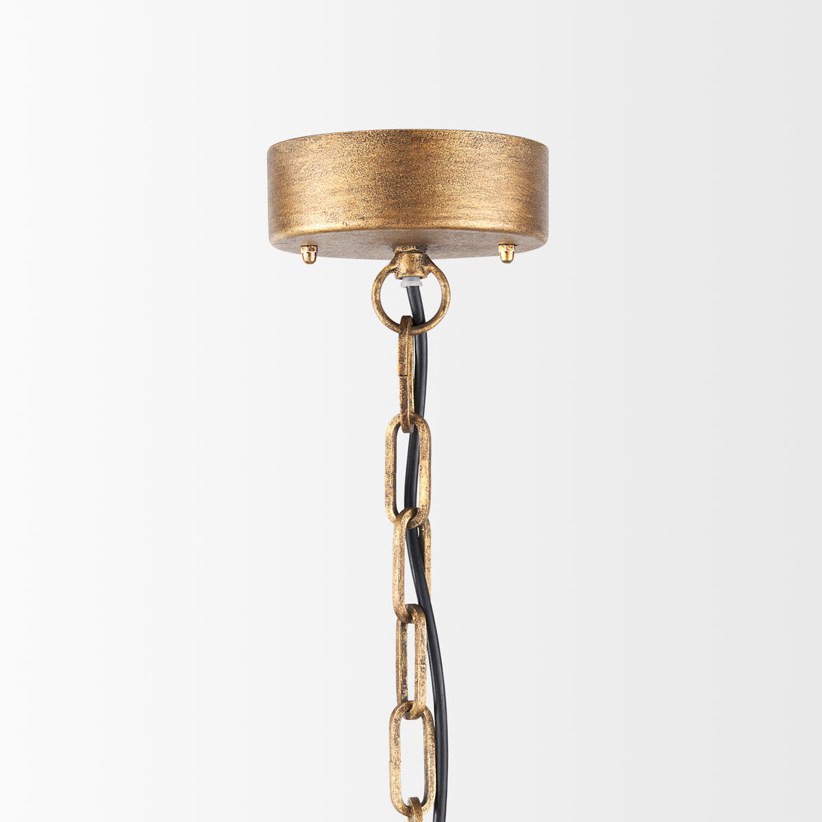 Rhone Gold Metal and Wood Beaded Chandelier-Chandeliers-DECOROLALA