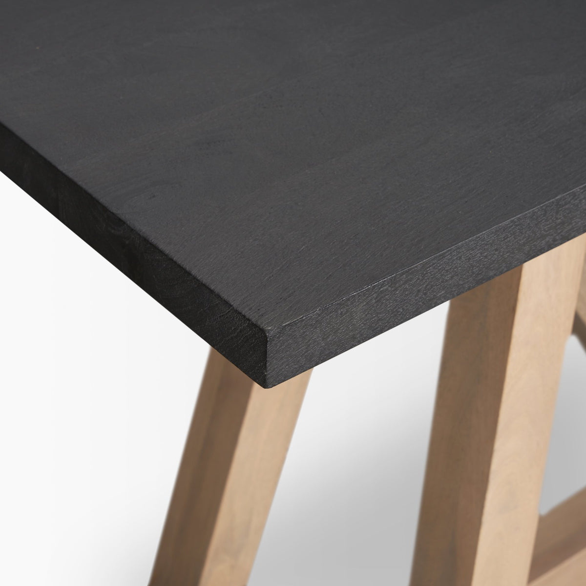 Rialto Two-Toned Black and Brown Wood Angular Leg Console Table-Console Tables-DECOROLALA