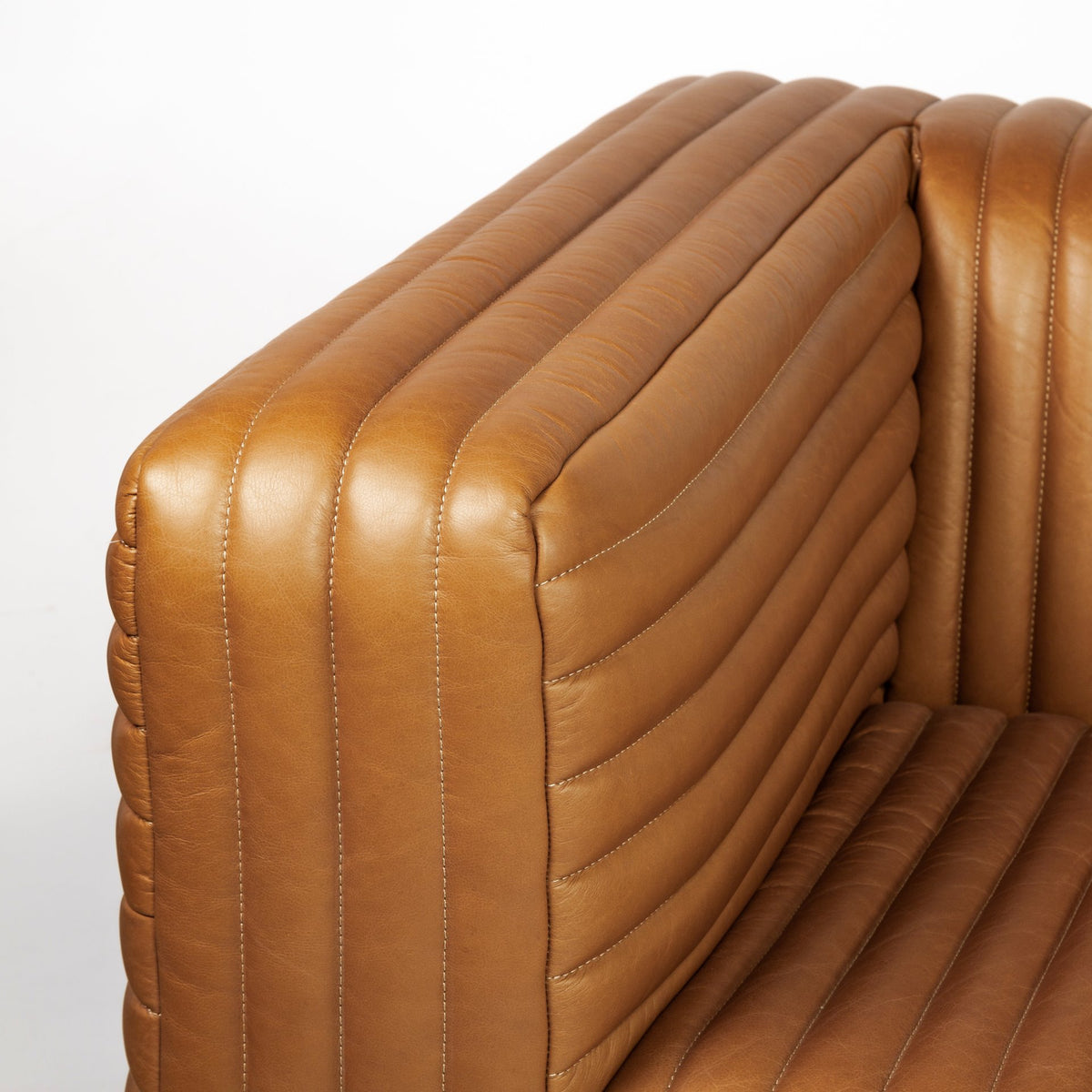 Ricciardo 82.5W Cognac Leather Three Seater Sofa-Sofa & Sectionals-DECOROLALA