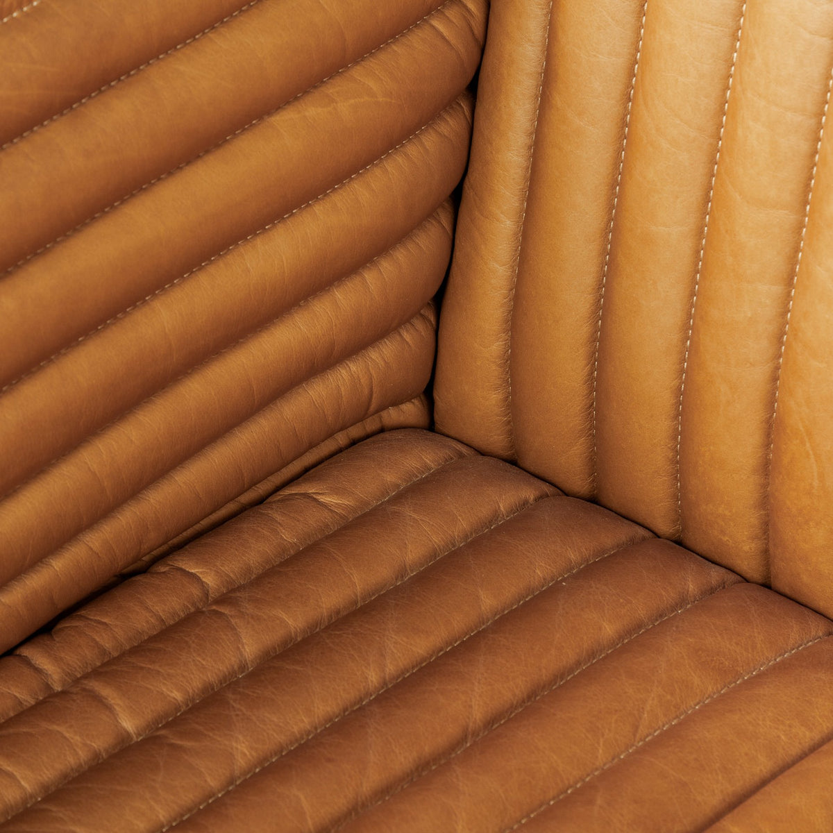 Ricciardo 82.5W Cognac Leather Three Seater Sofa-Sofa & Sectionals-DECOROLALA