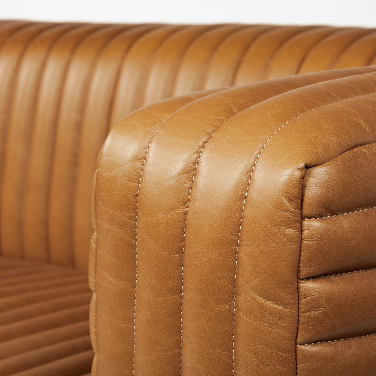Ricciardo 82.5W Cognac Leather Three Seater Sofa-Sofa & Sectionals-DECOROLALA