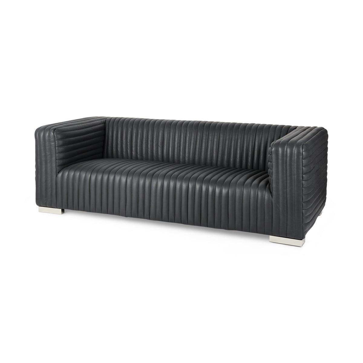 Ricciardo 82.5W Cognac Leather Three Seater Sofa-Sofa & Sectionals-DECOROLALA