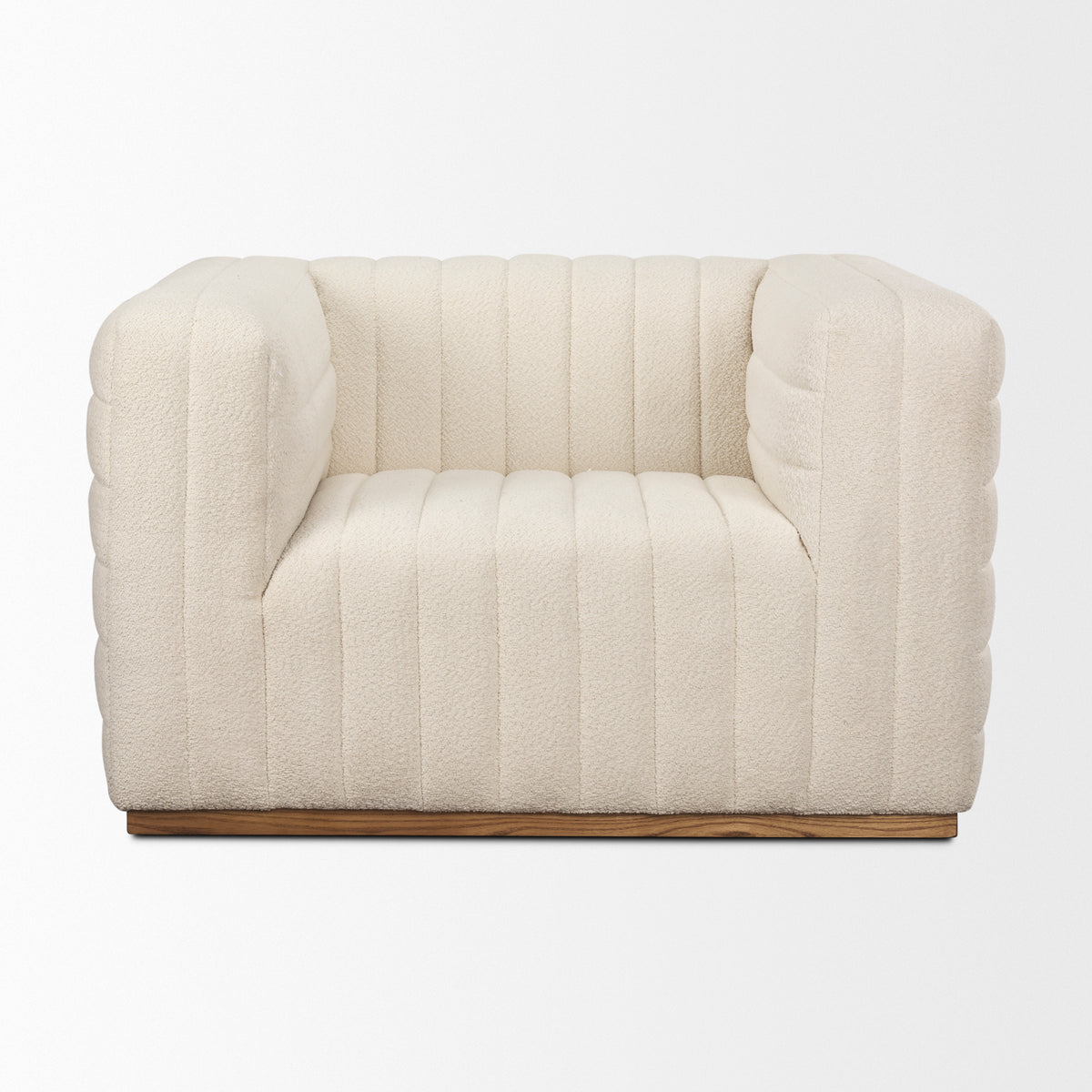 Ricciardo Cream Boucle Upholstered Arm Chair-Chairs-DECOROLALA