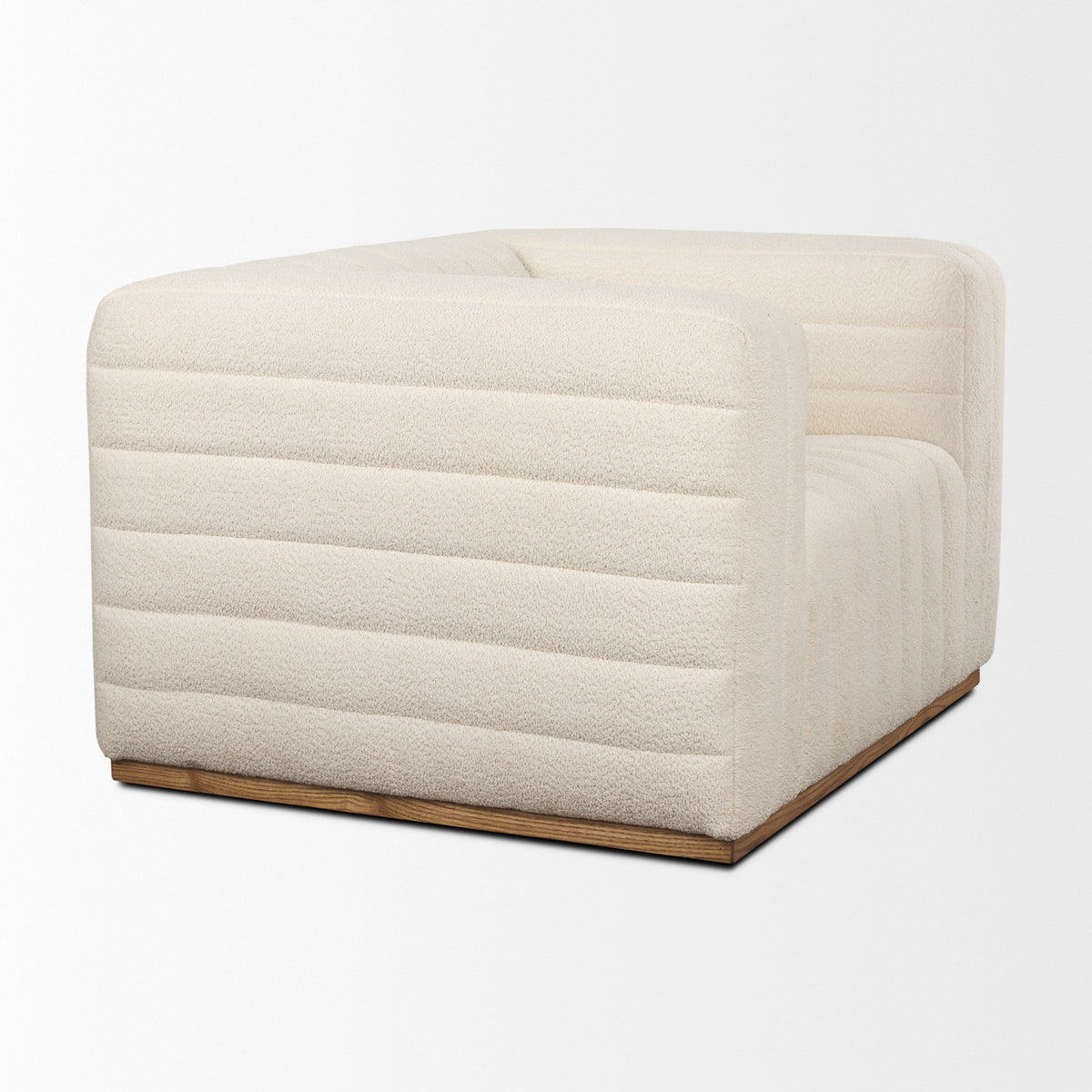 Ricciardo Cream Boucle Upholstered Arm Chair-Chairs-DECOROLALA