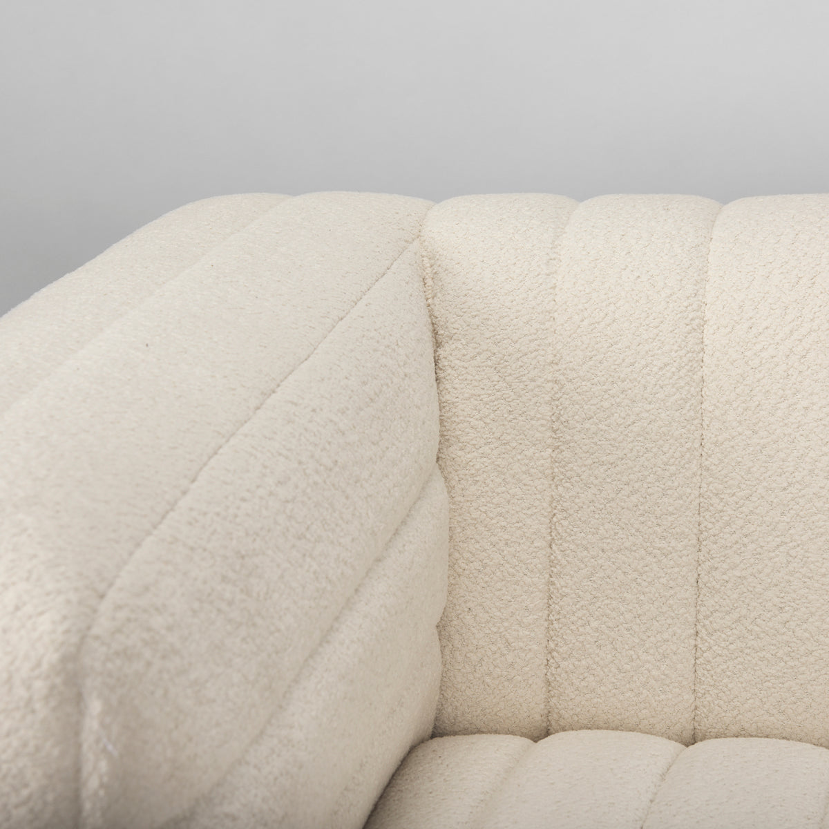 Ricciardo Cream Boucle Upholstered Arm Chair-Chairs-DECOROLALA