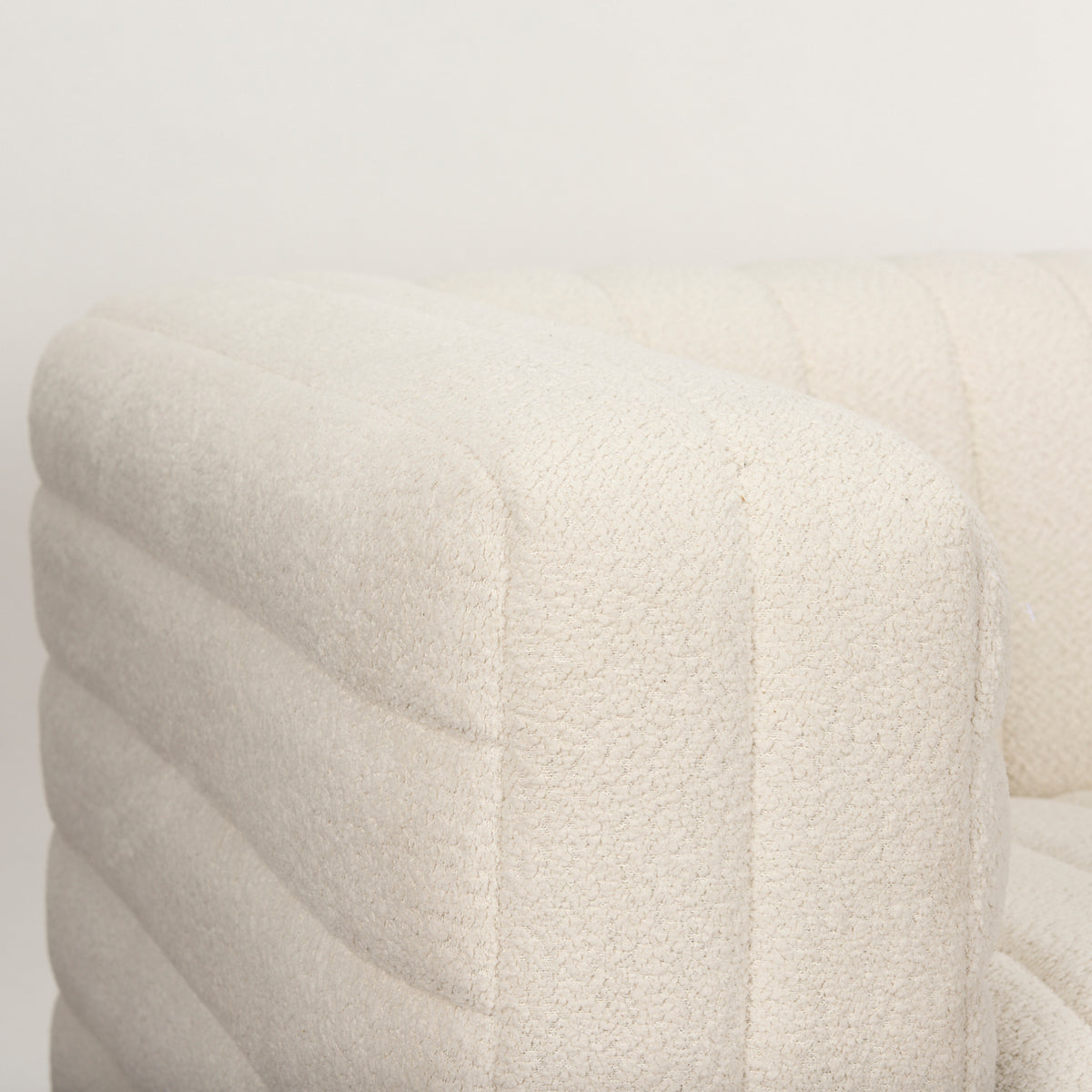 Ricciardo Cream Boucle Upholstered Arm Chair-Chairs-DECOROLALA
