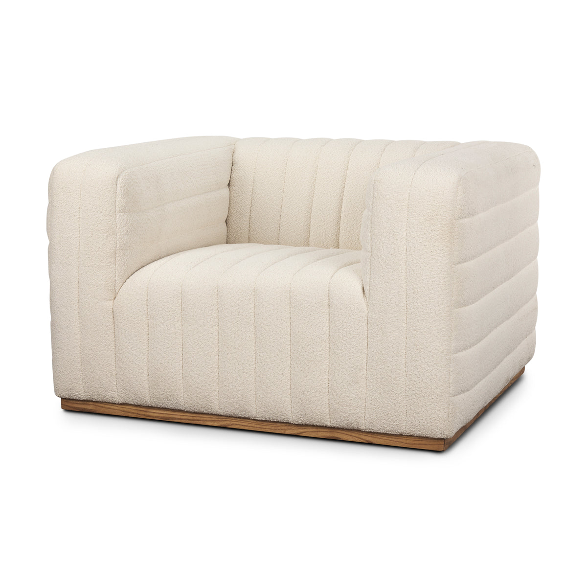 Ricciardo Cream Boucle Upholstered Armchair-Chairs-DECOROLALA