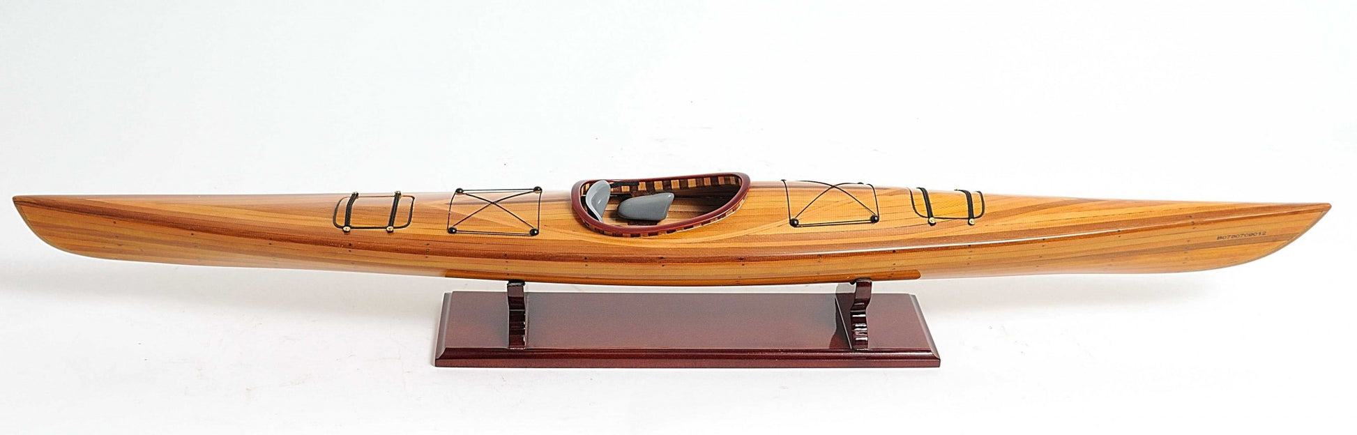 Rich Cedar Kayak Model Sculpture-Sculptures-DECOROLALA