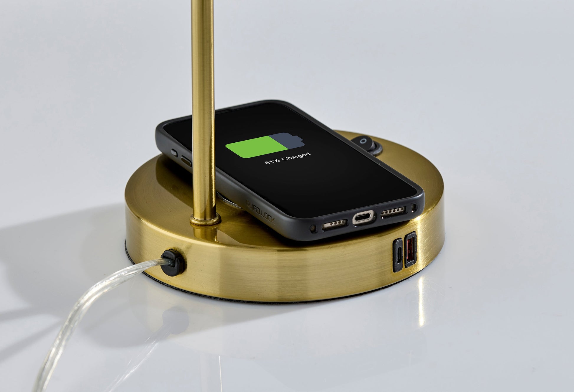 Rico Supercharger Desk Lamp - Qi Charging Antique Brass-Lighting-DECOROLALA